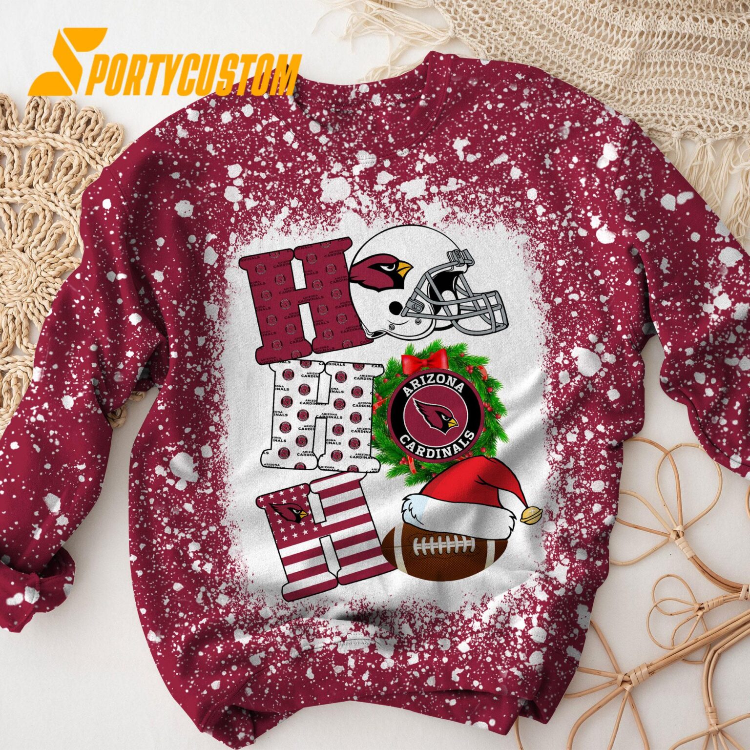 NFL Arizona Cardinals Football Santa Hats HoHoHo Christmas Unisex TShirt, Hoodie, Sweatshirt