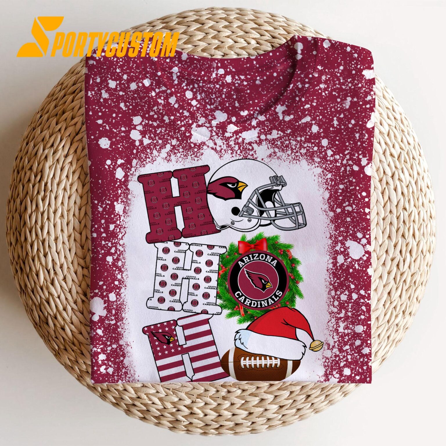 NFL Arizona Cardinals Football Santa Hats HoHoHo Christmas Unisex TShirt, Hoodie, Sweatshirt