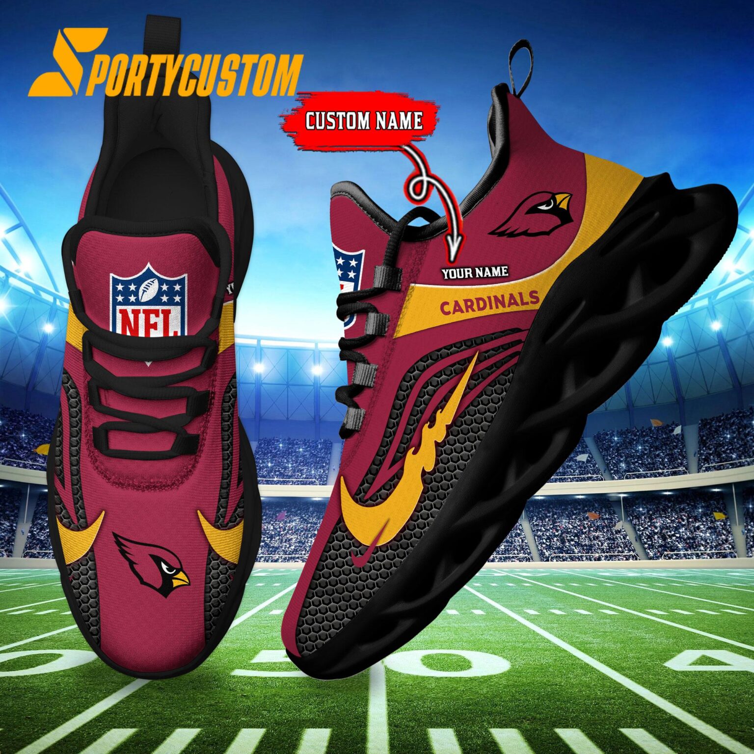 NFL Arizona Cardinals Football Team New Design Max Soul Shoes Sneaker