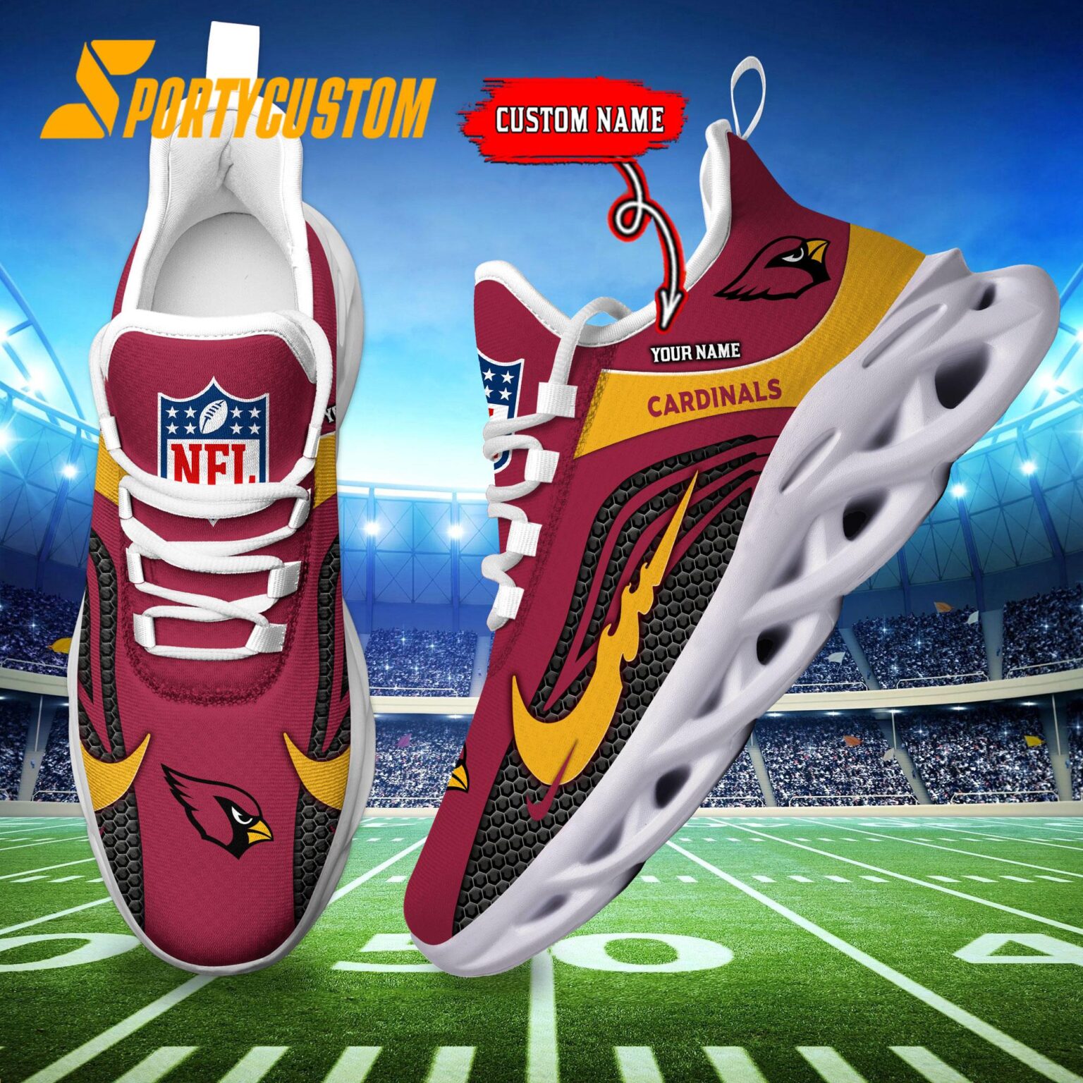 NFL Arizona Cardinals Football Team New Design Max Soul Shoes Sneaker