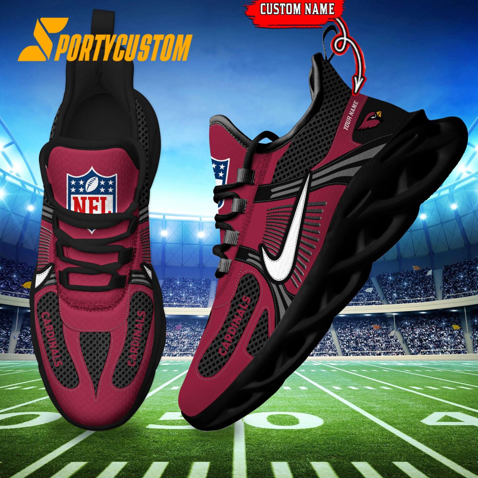 NFL Arizona Cardinals Logo Football Team New Season Max Soul Shoes