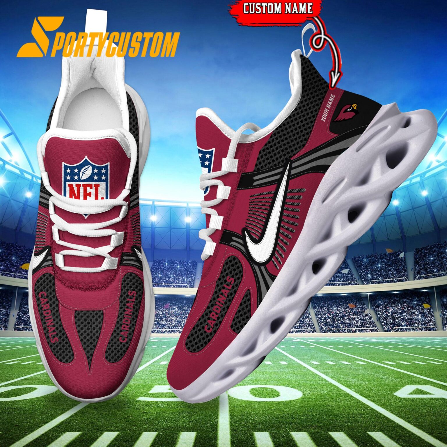 NFL Arizona Cardinals Logo Football Team New Season Max Soul Shoes