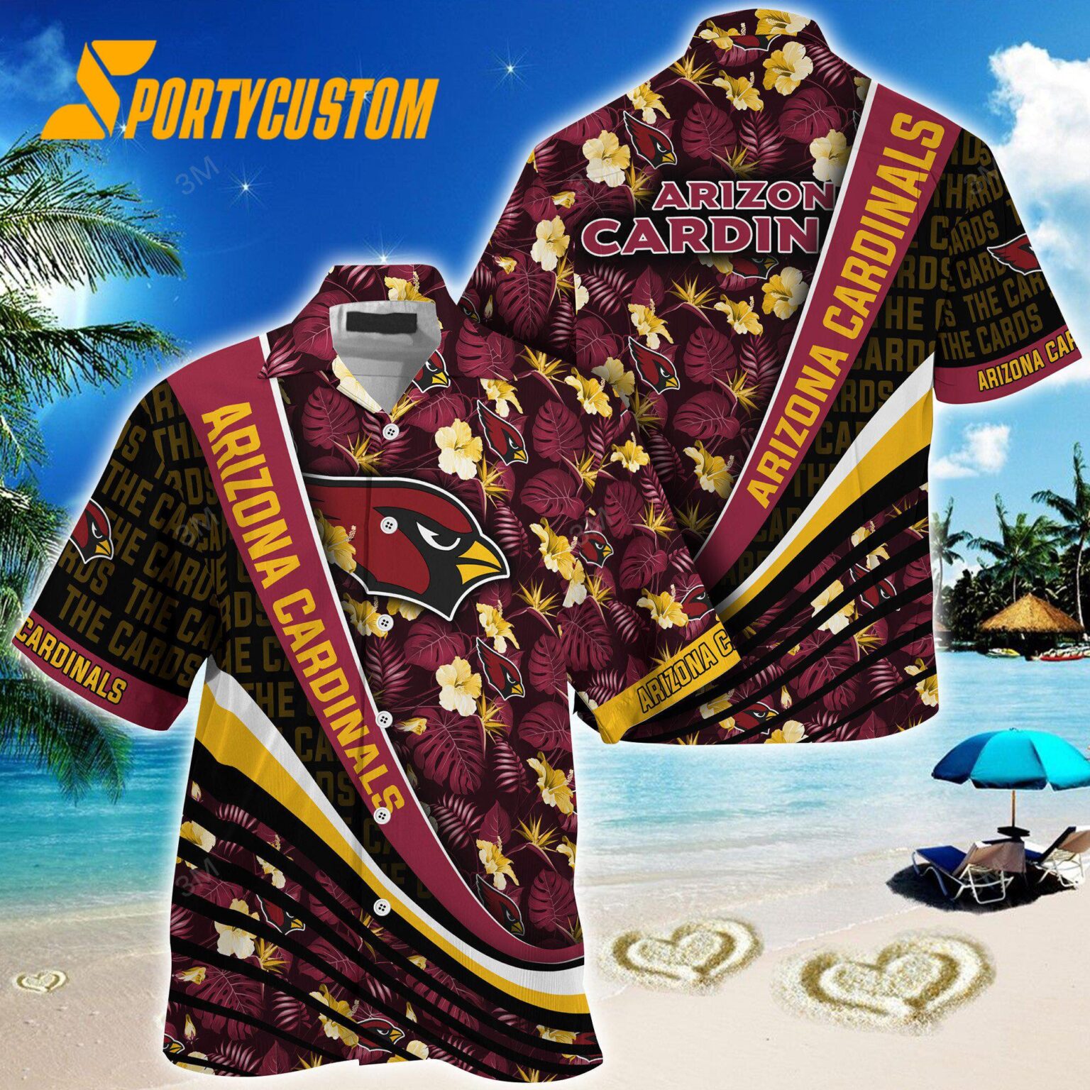 NFL Arizona Cardinals Summer Hawaii Shirt With Tropical Flower Pattern
