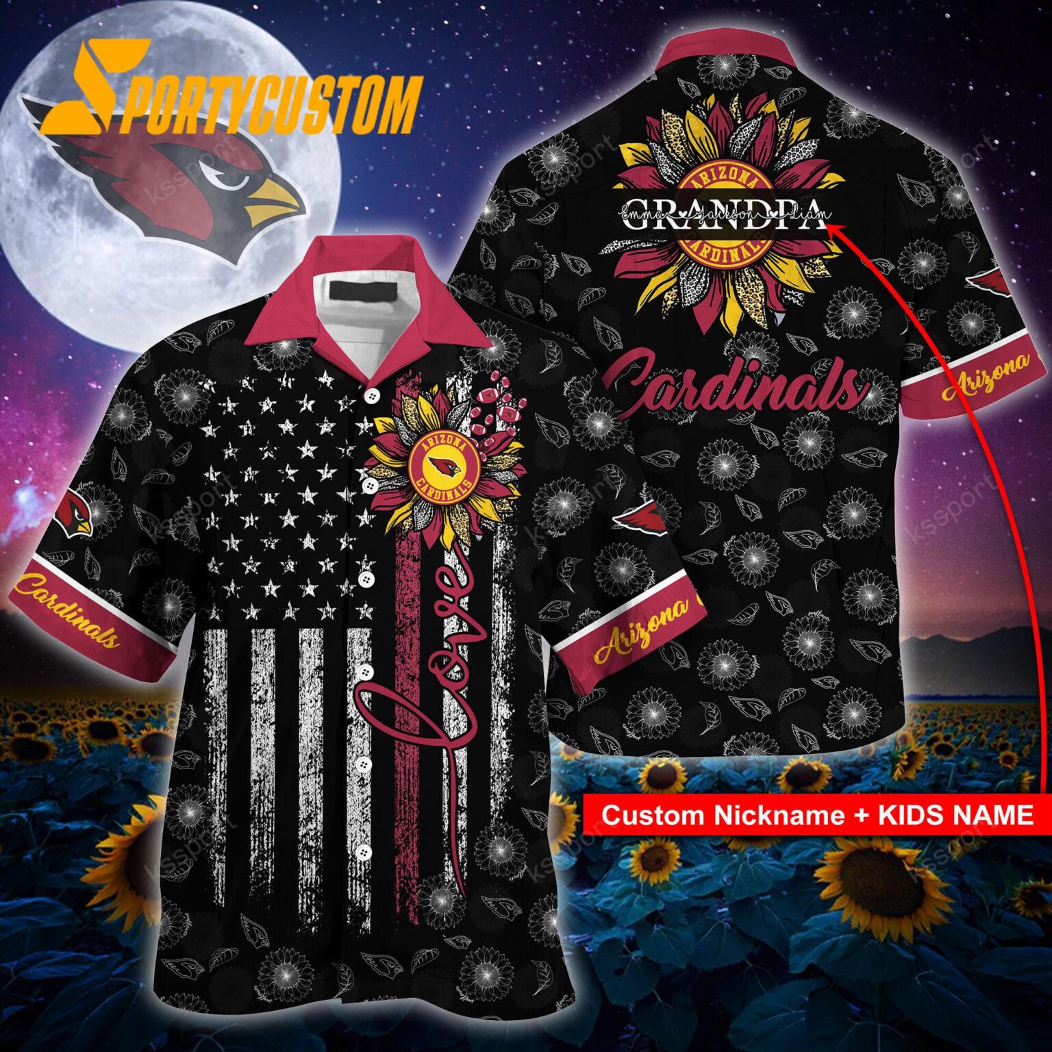 NFL Arizona Cardinals Sunflower For Mother Day Father Day Hawaiian Shirt