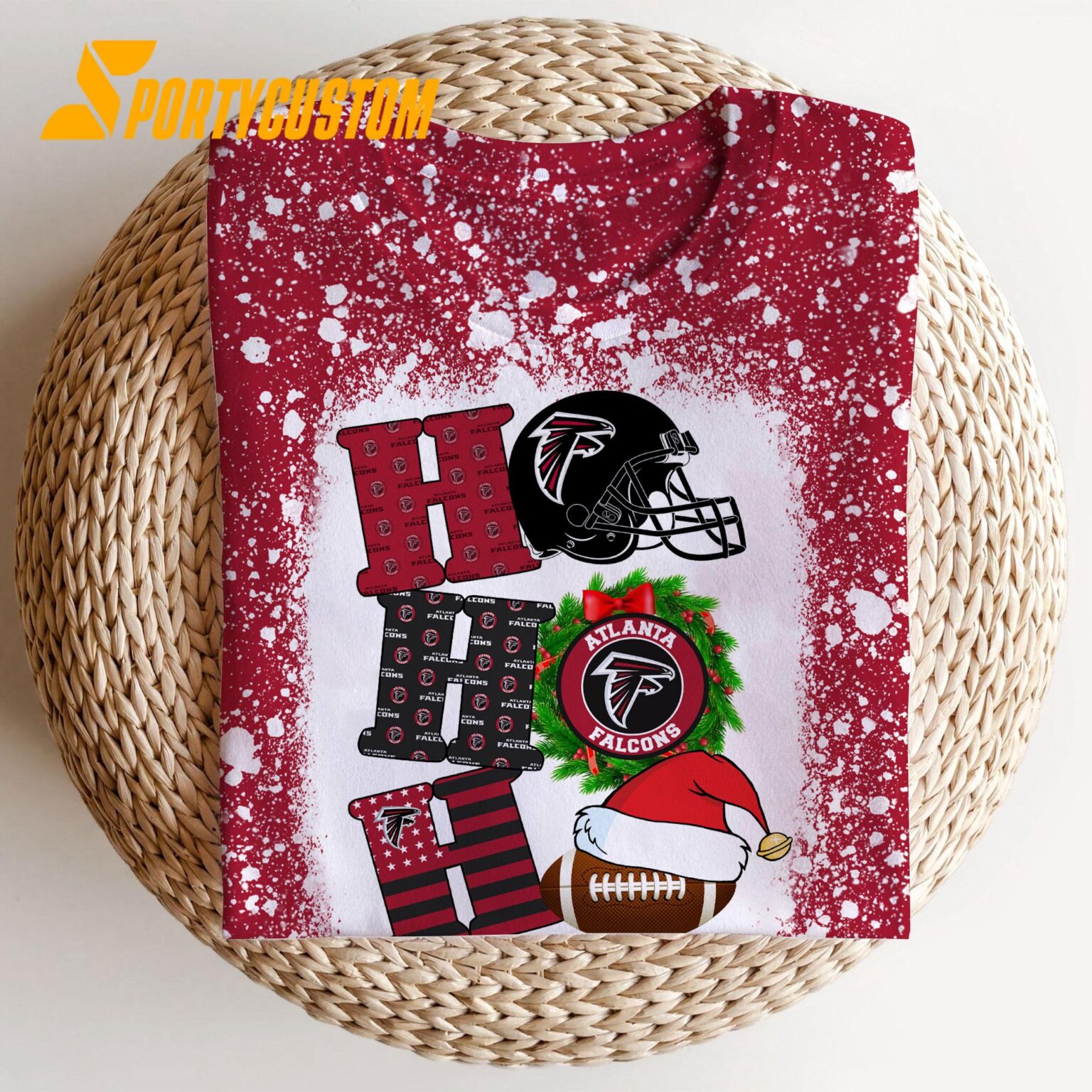NFL Atlanta Falcons Football Santa Hats HoHoHo Christmas Unisex TShirt, Hoodie, Sweatshirt