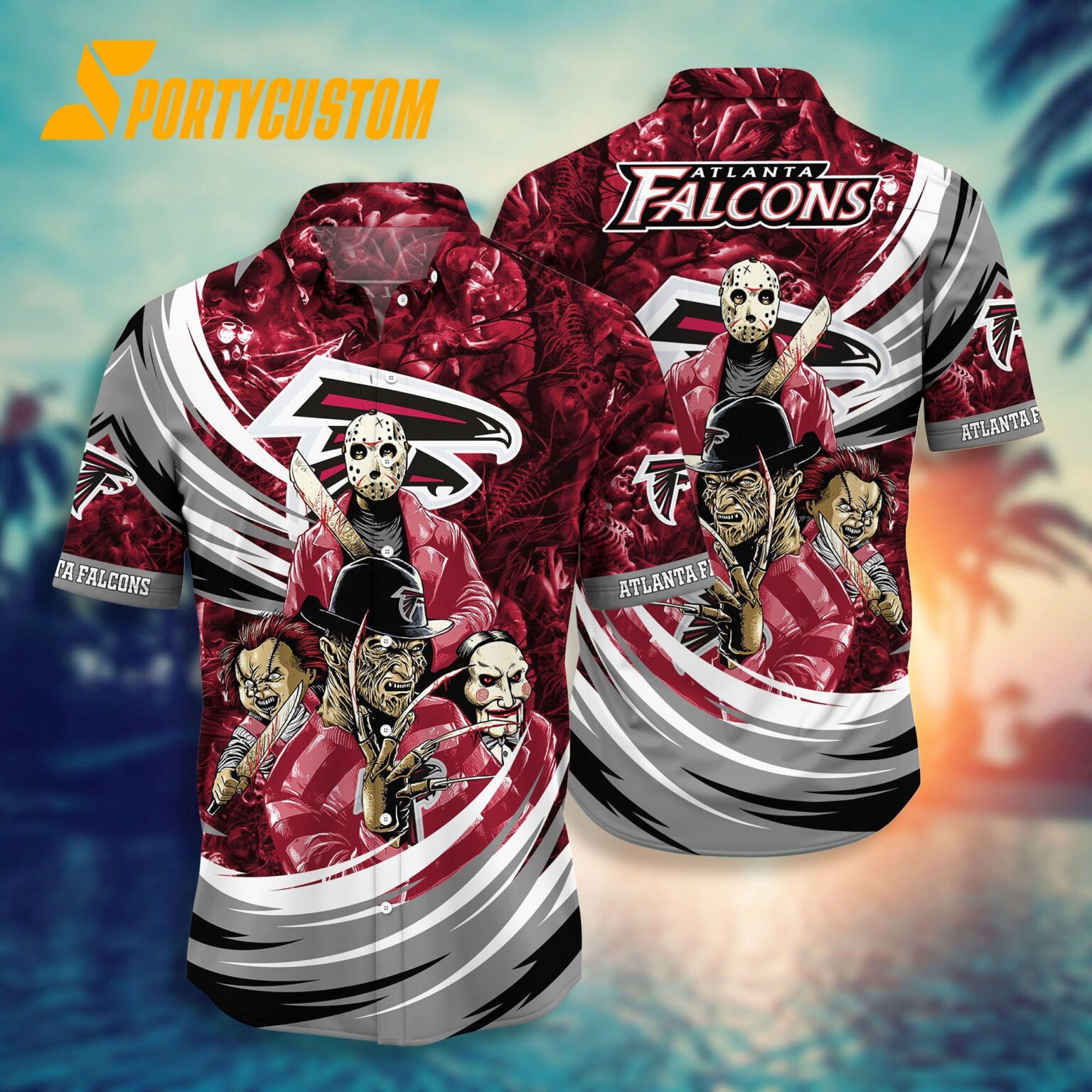 NFL Atlanta Falcons Halloween Horror Movies Summer Hawaiian Shirts
