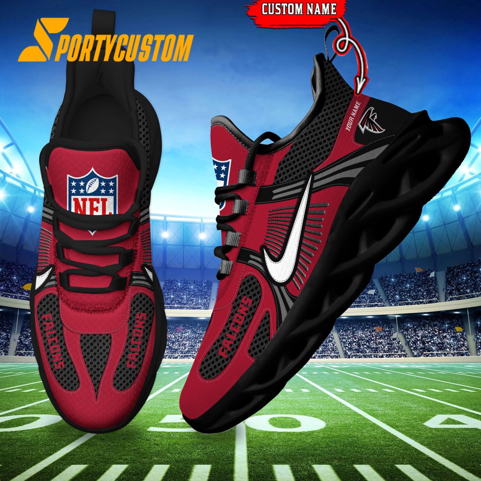 NFL Atlanta Falcons Logo Football Team New Season Max Soul Shoes