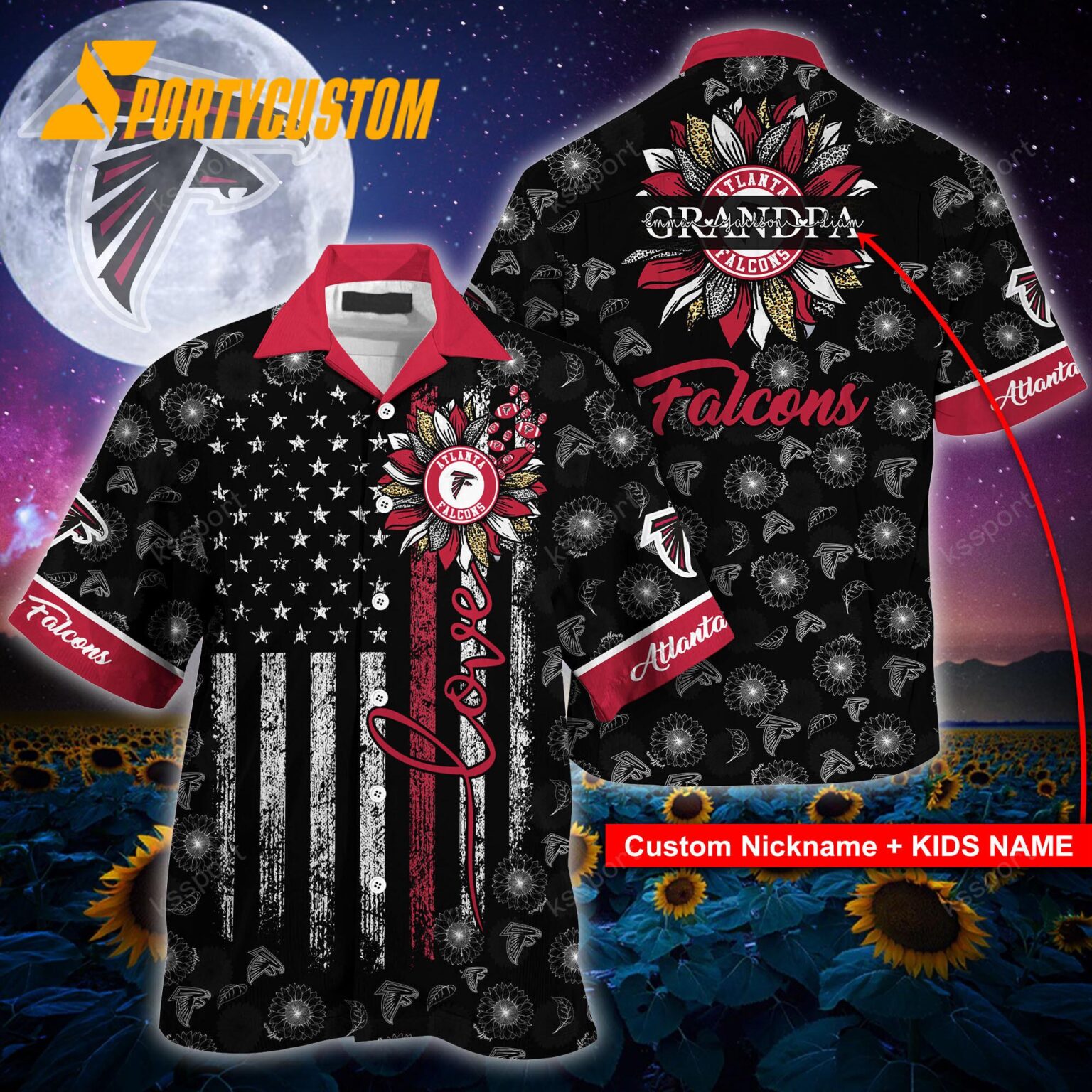 NFL Atlanta Falcons Sunflower For Mother Day Father Day Hawaiian Shirt