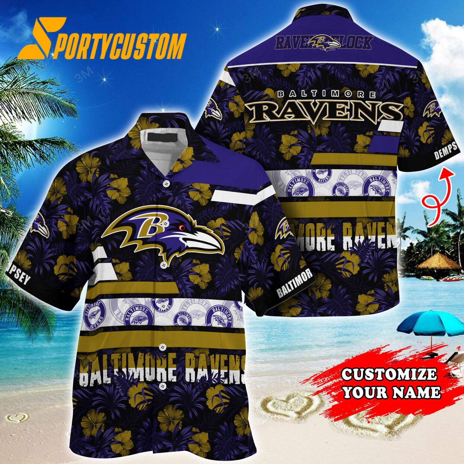 NFL Baltimore Ravens Flower Summer Limited Hawaiian Shirt