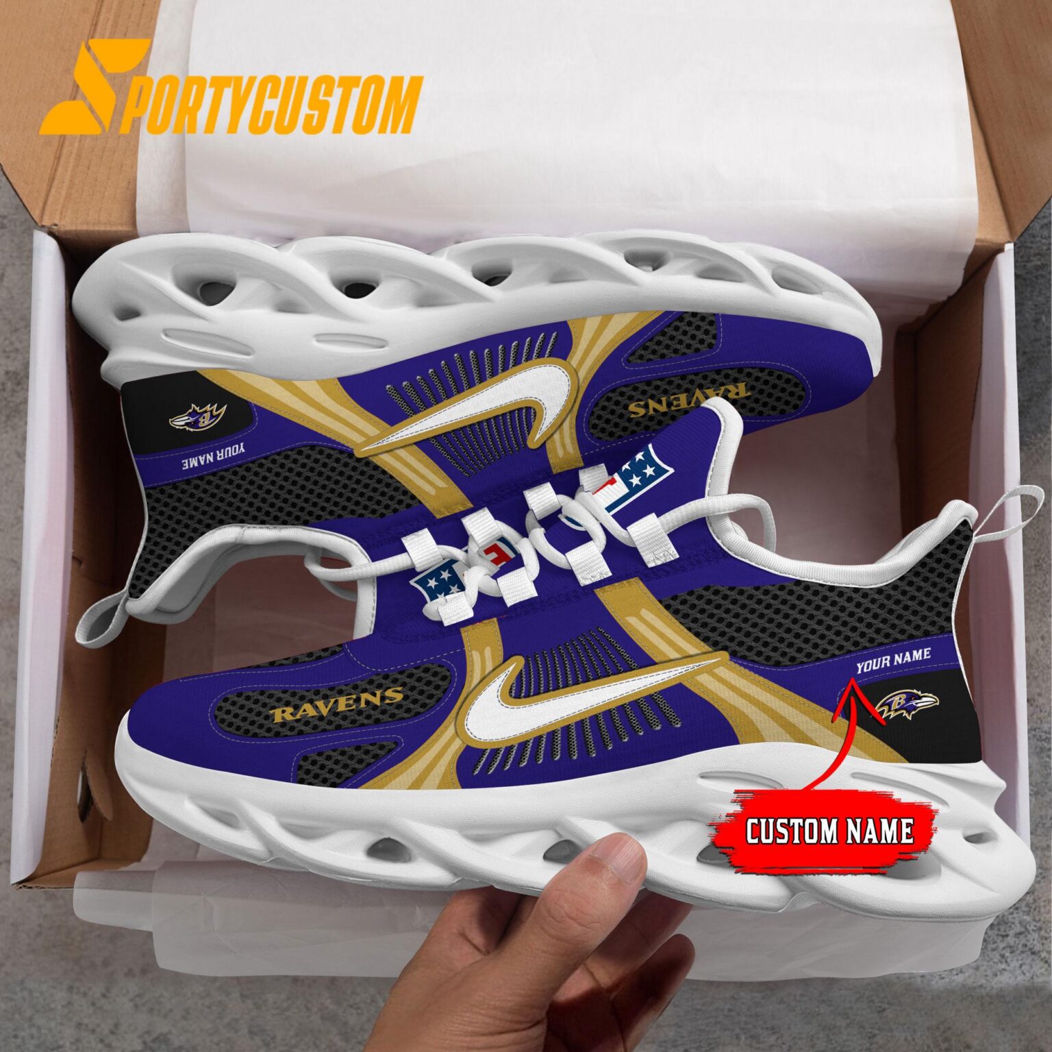 NFL Baltimore Ravens Logo Football Team New Season Max Soul Shoes