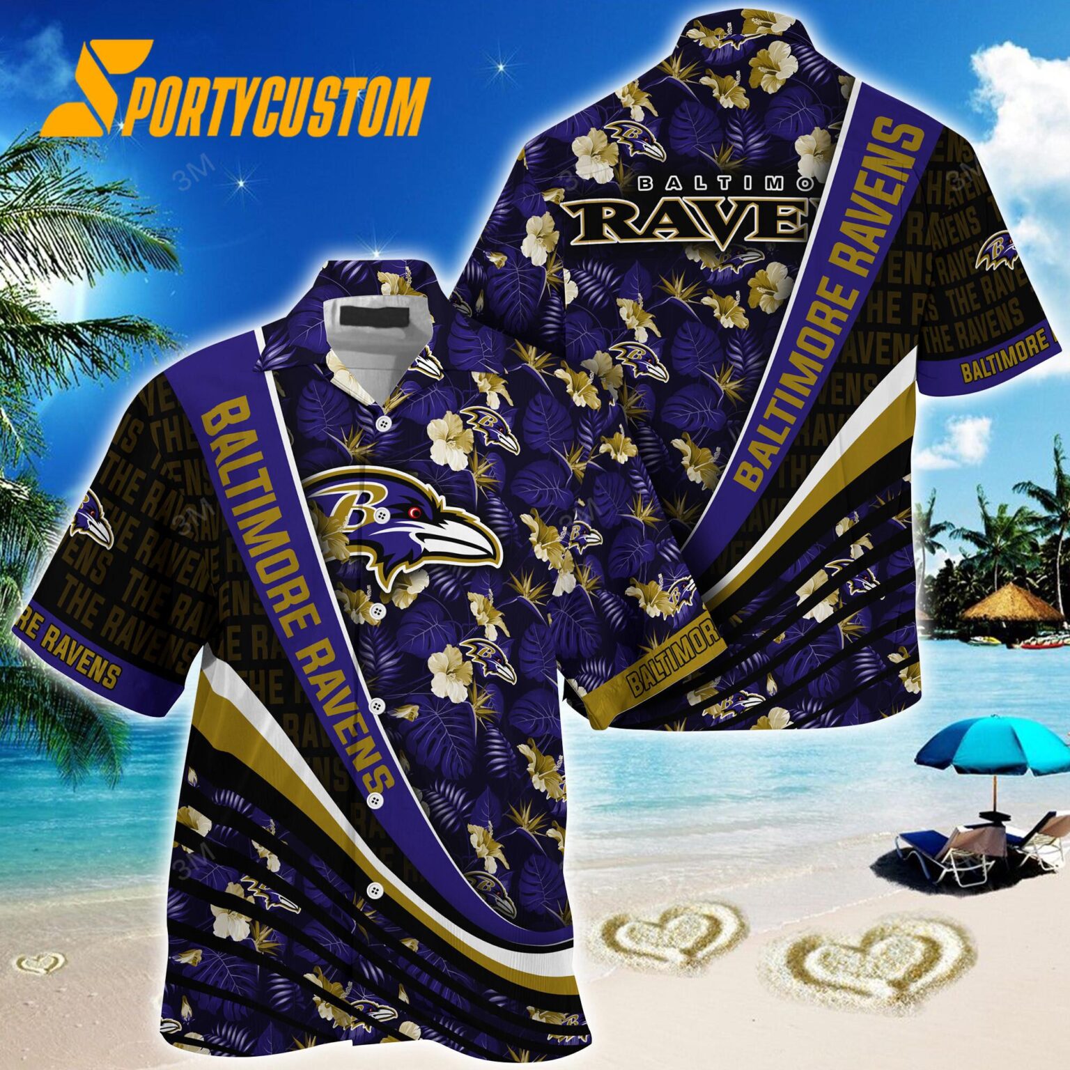 NFL Baltimore Ravens Summer Hawaii Shirt With Tropical Flower Pattern