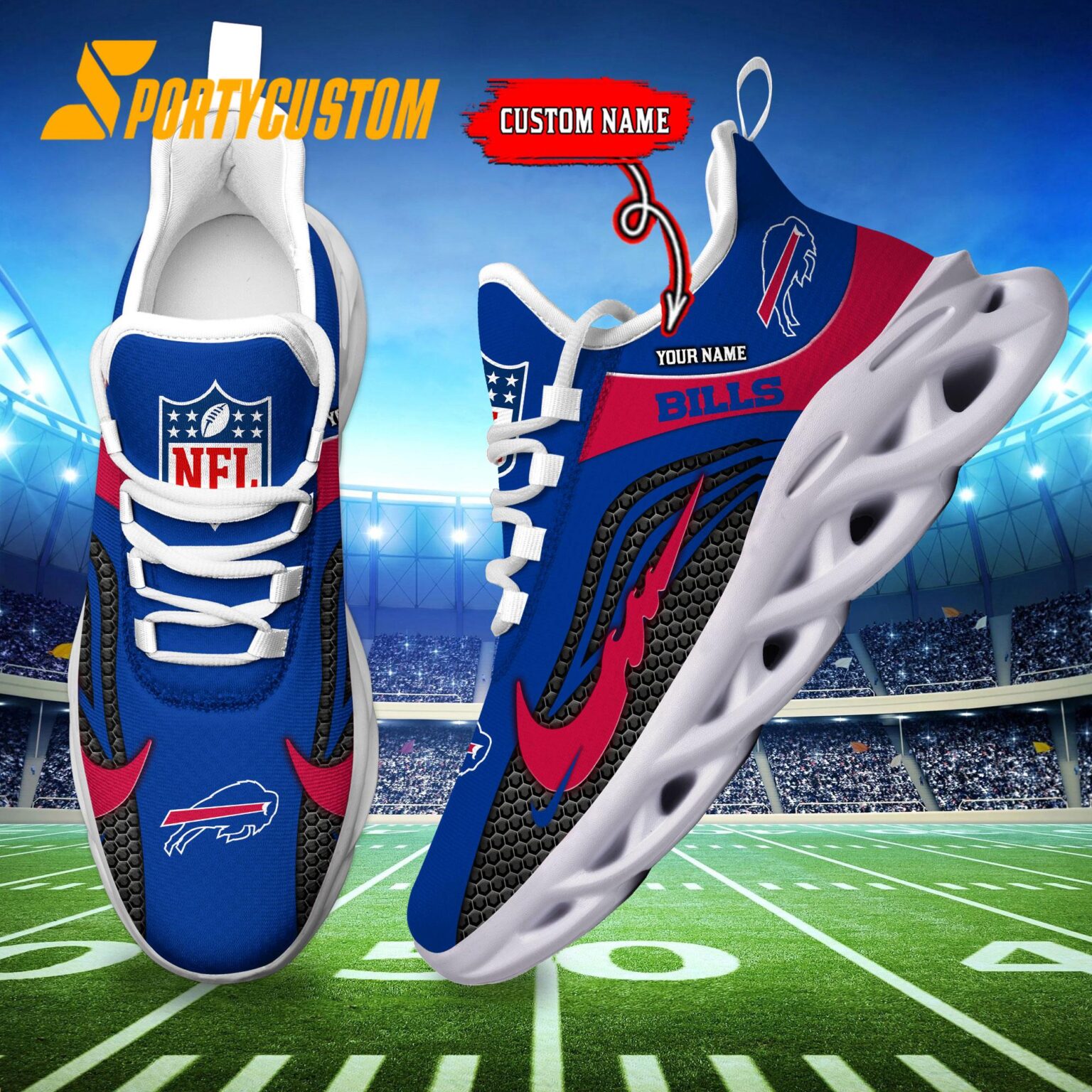 NFL Buffalo Bills Football Team New Design Max Soul Shoes Sneaker
