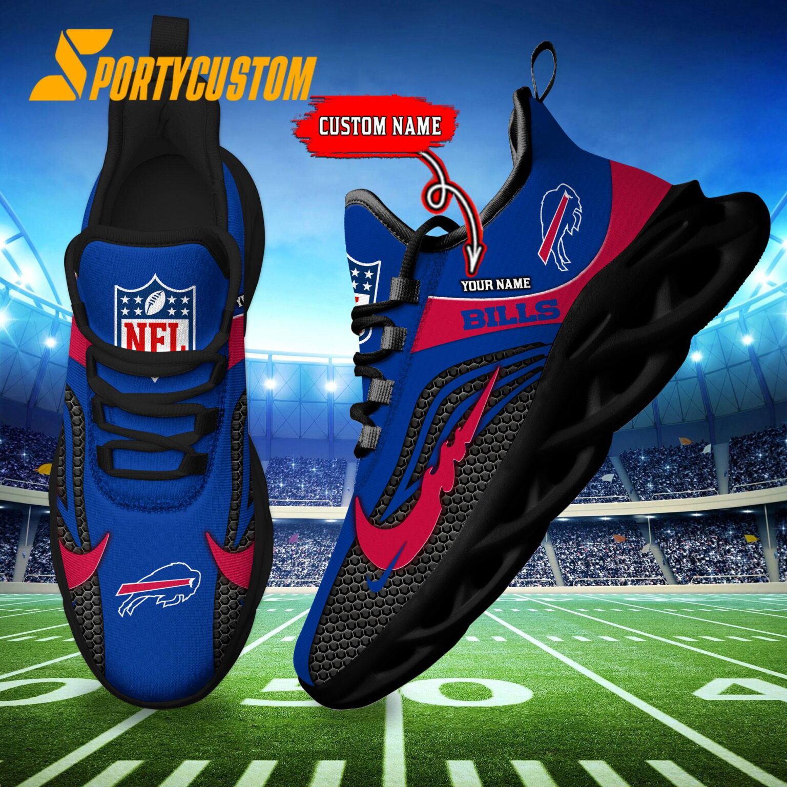 NFL Buffalo Bills Football Team New Design Max Soul Shoes Sneaker