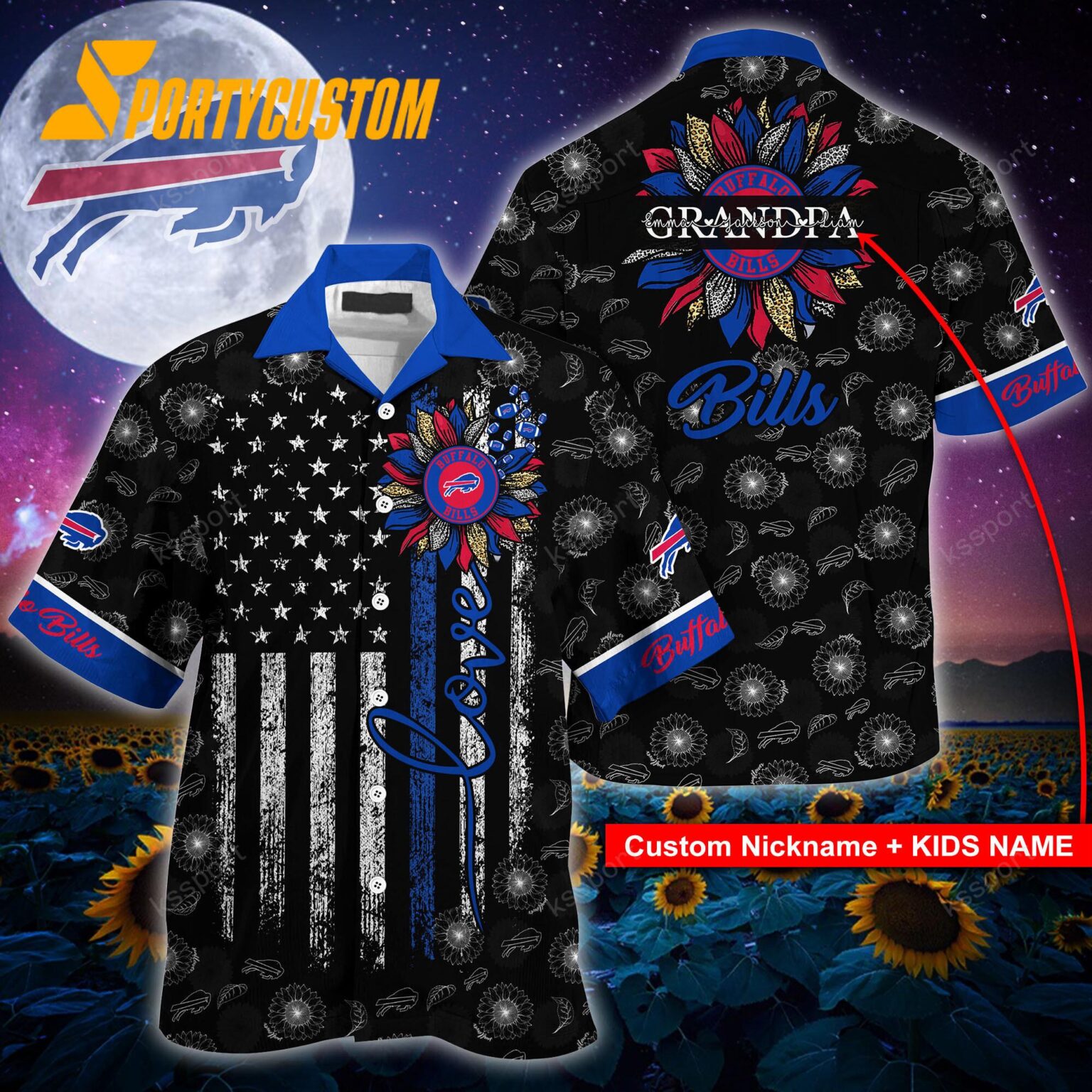 NFL Buffalo Bills Sunflower For Mother Day Father Day Hawaiian Shirt