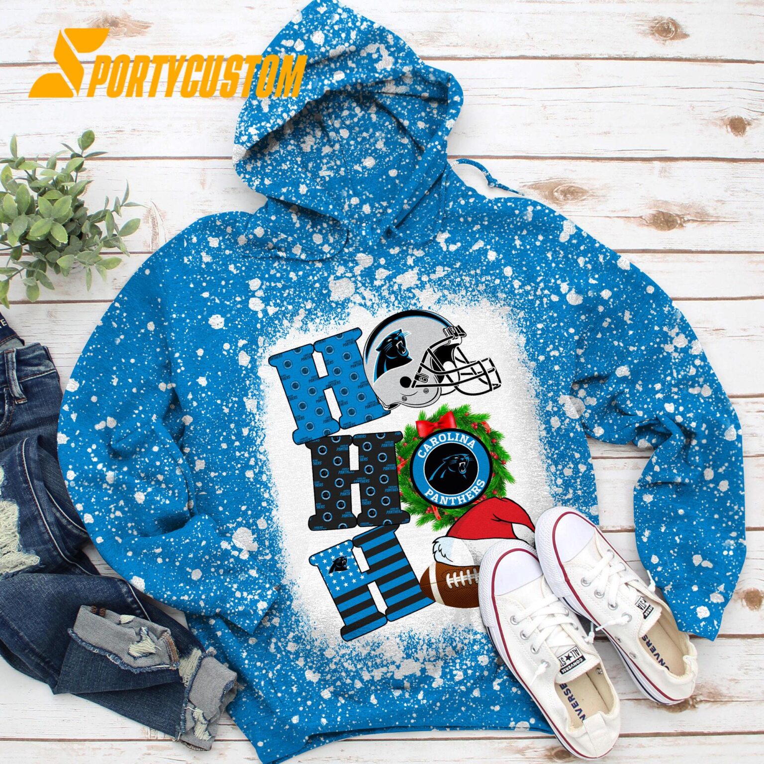 NFL Carolina Panthers Football Santa Hats HoHoHo Christmas Unisex TShirt, Hoodie, Sweatshirt