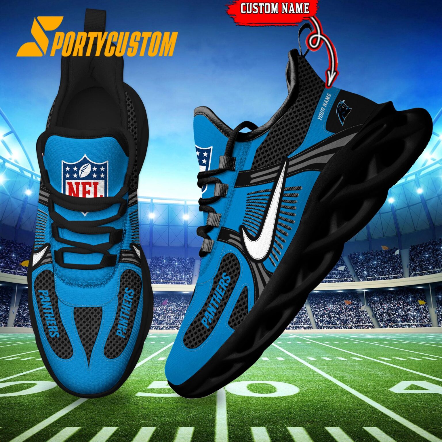 NFL Carolina Panthers Logo Football Team New Season Max Soul Shoes