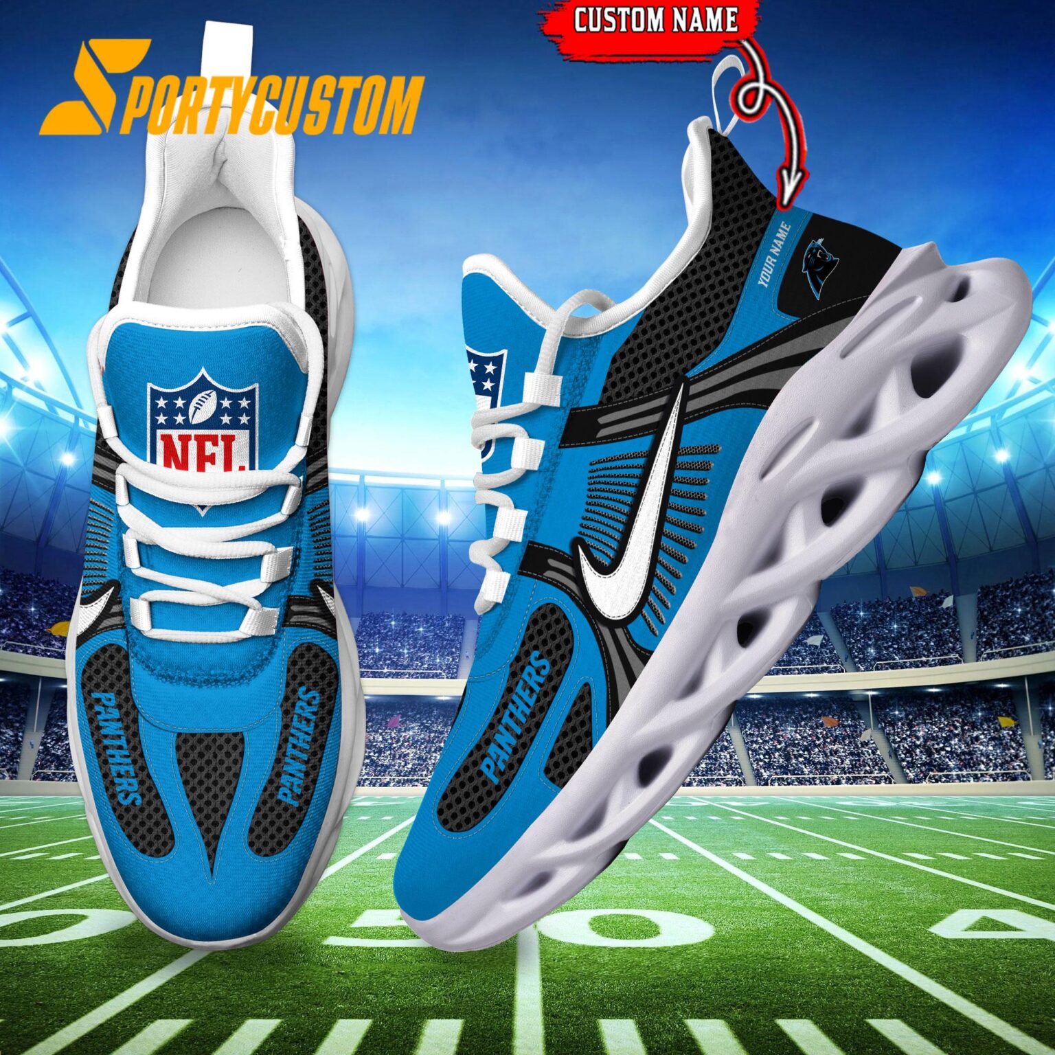 NFL Carolina Panthers Logo Football Team New Season Max Soul Shoes
