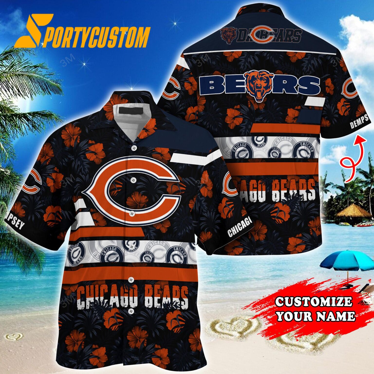 NFL Chicago Bears Flower Summer Limited Hawaiian Shirt