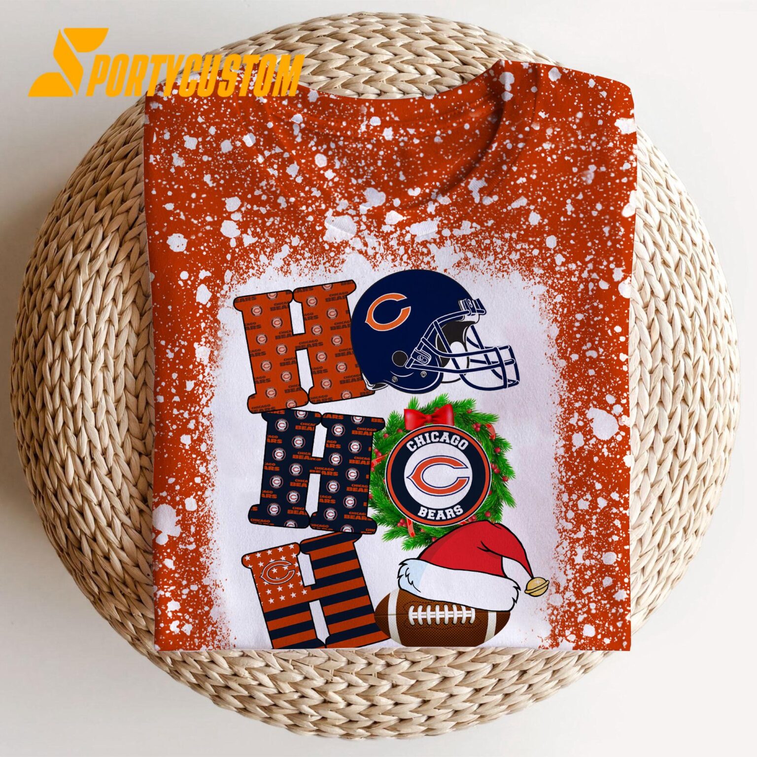 NFL Chicago Bears Football Santa Hats HoHoHo Christmas Unisex TShirt, Hoodie, Sweatshirt