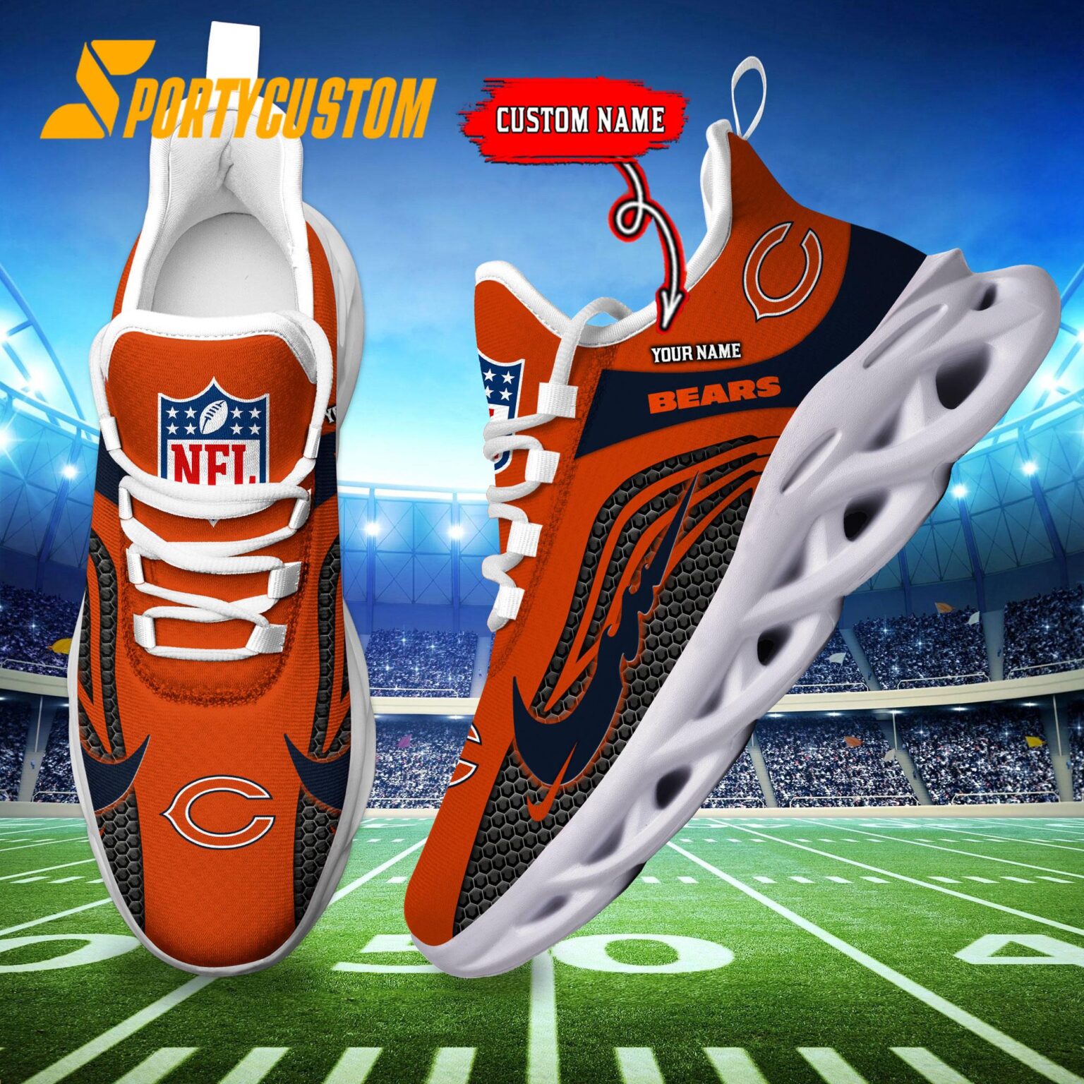NFL Chicago Bears Football Team New Design Max Soul Shoes Sneaker