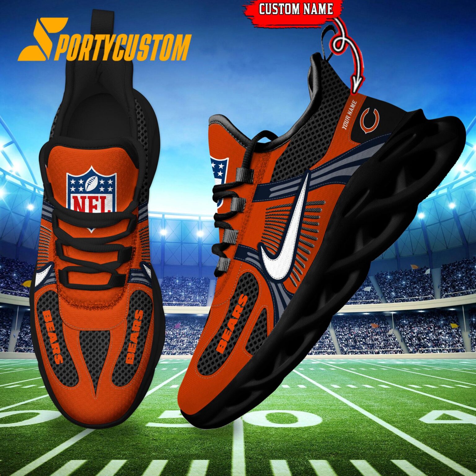 NFL Chicago Bears Logo Football Team New Season Max Soul Shoes
