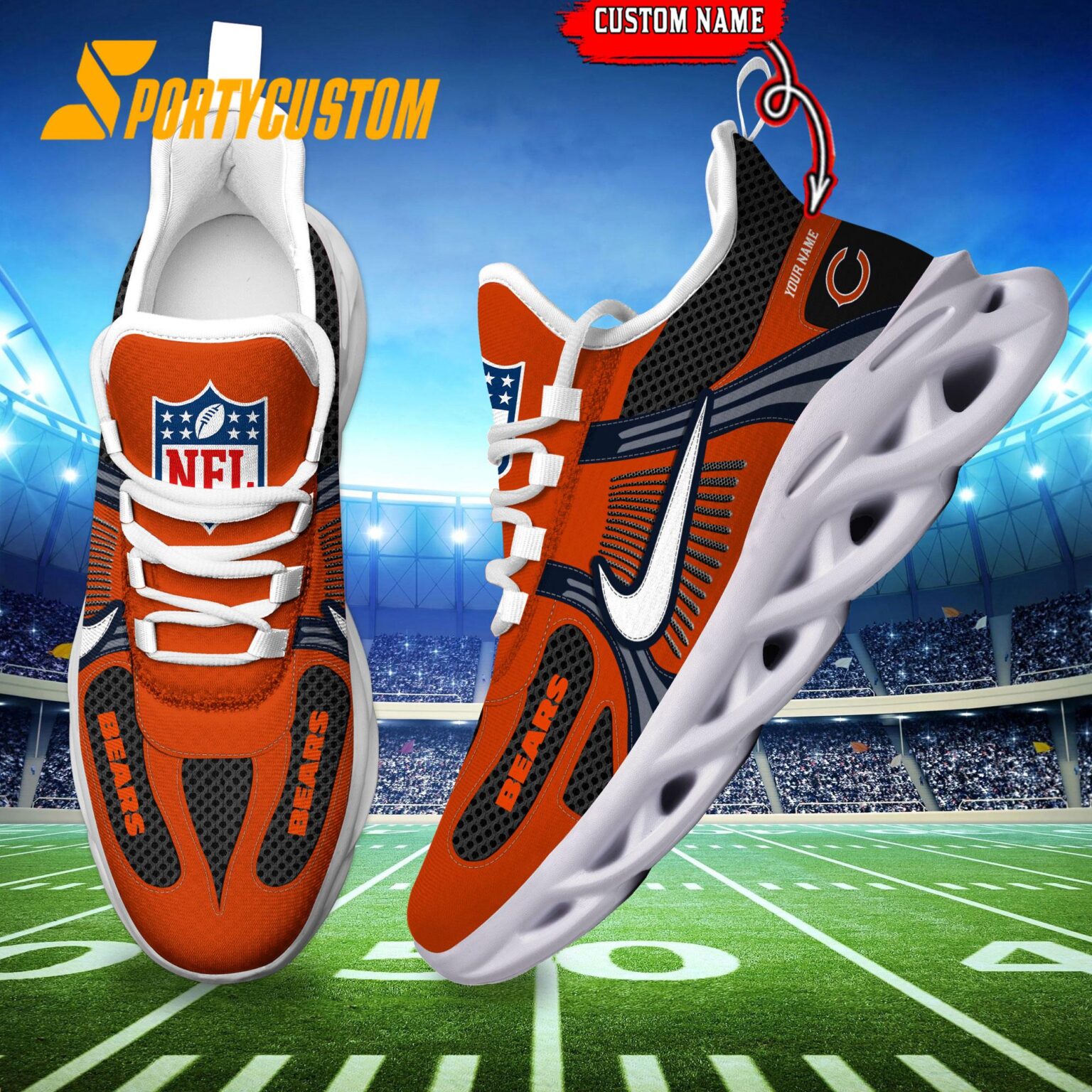 NFL Chicago Bears Logo Football Team New Season Max Soul Shoes