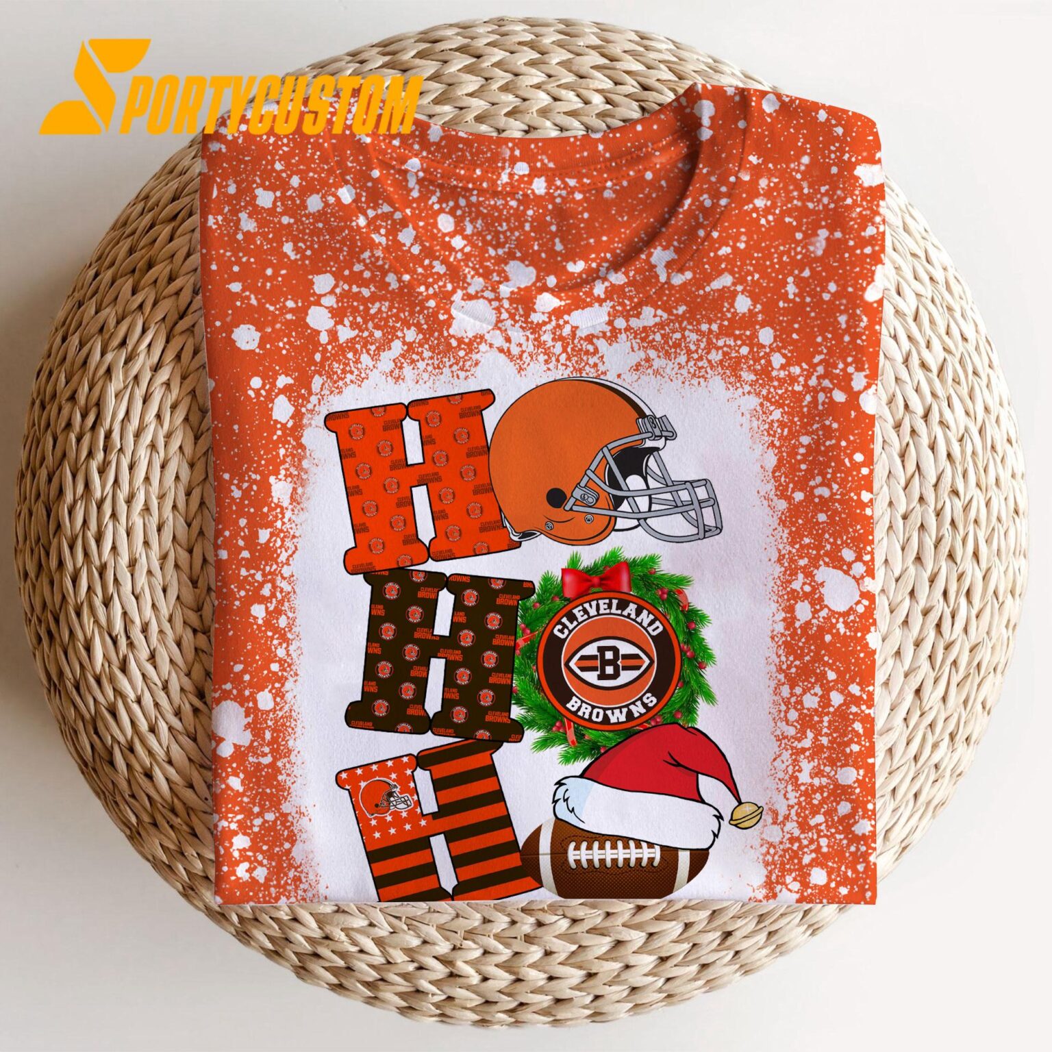 NFL Cleveland Browns Football Santa Hats HoHoHo Christmas Unisex TShirt, Hoodie, Sweatshirt