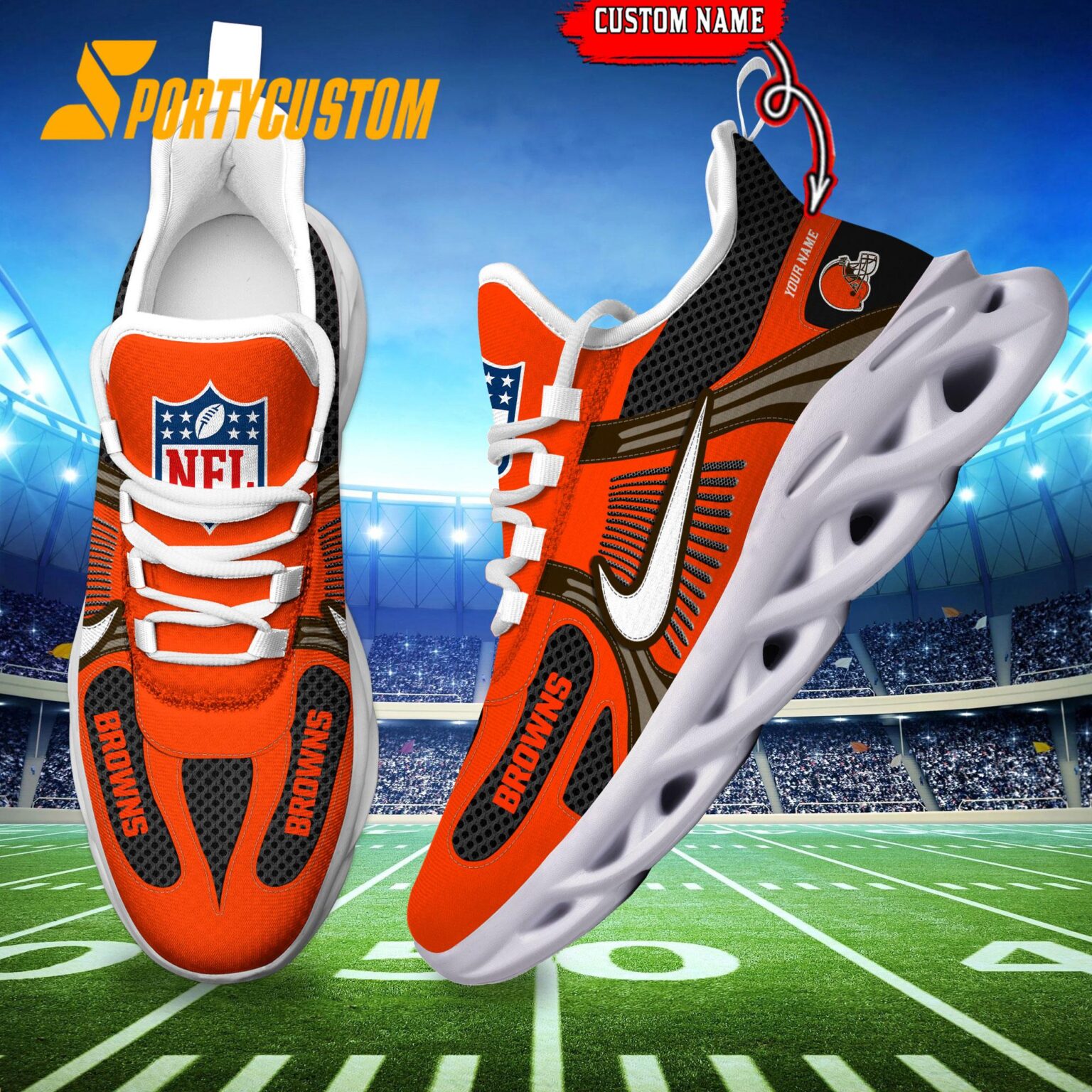 NFL Cleveland Browns Logo Football Team New Season Max Soul Shoes