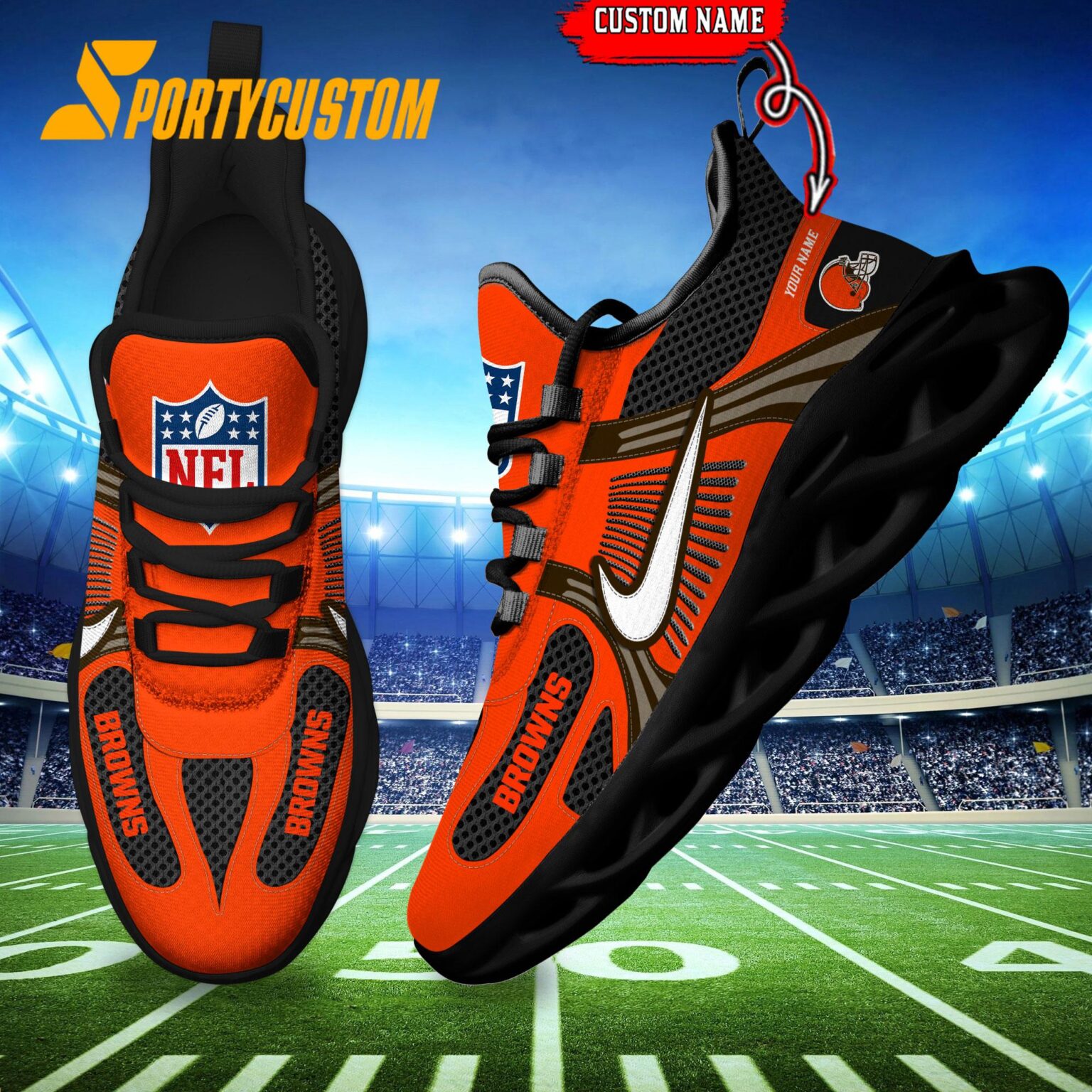 NFL Cleveland Browns Logo Football Team New Season Max Soul Shoes