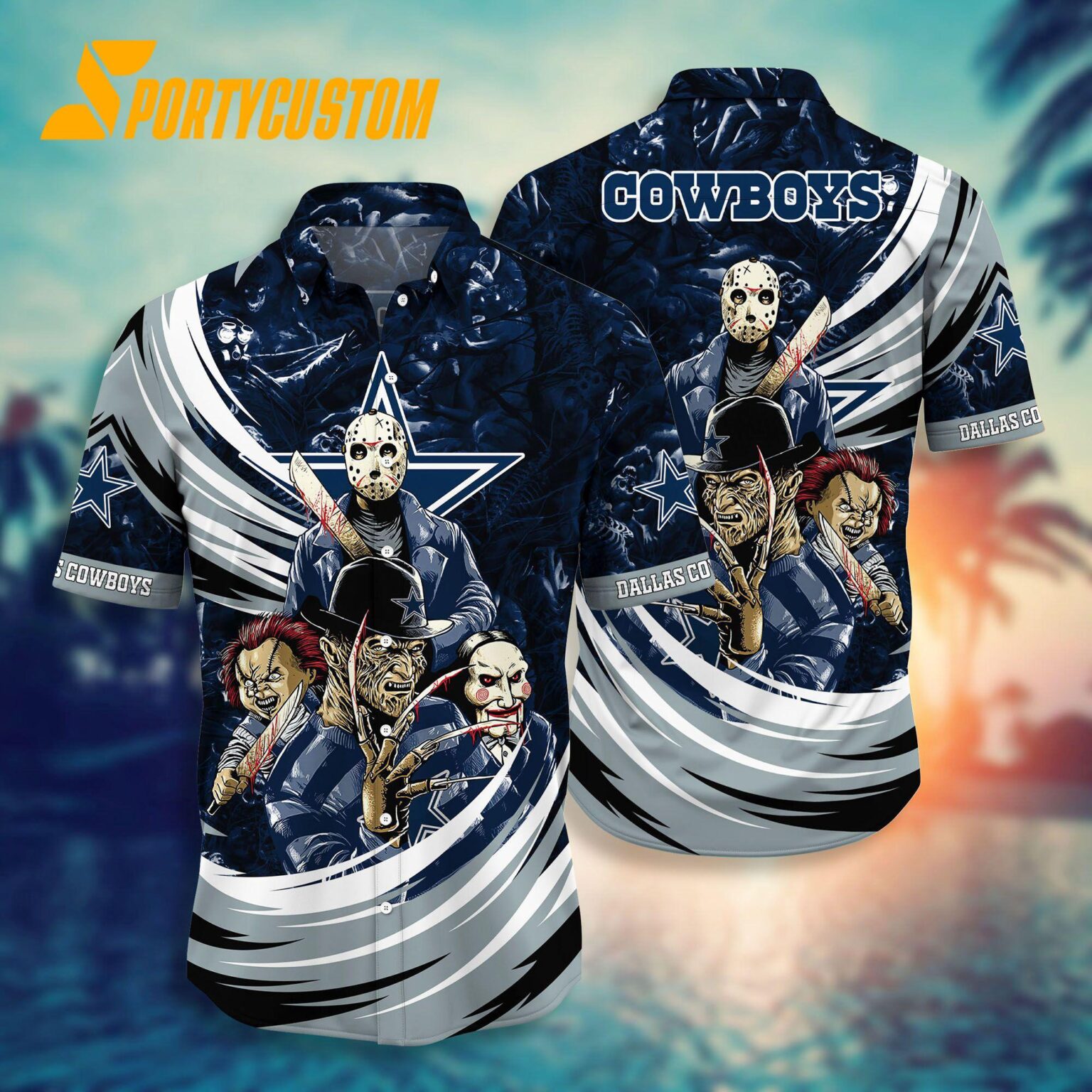 NFL Dallas Cowboys Halloween Horror Movies Summer Hawaiian Shirts