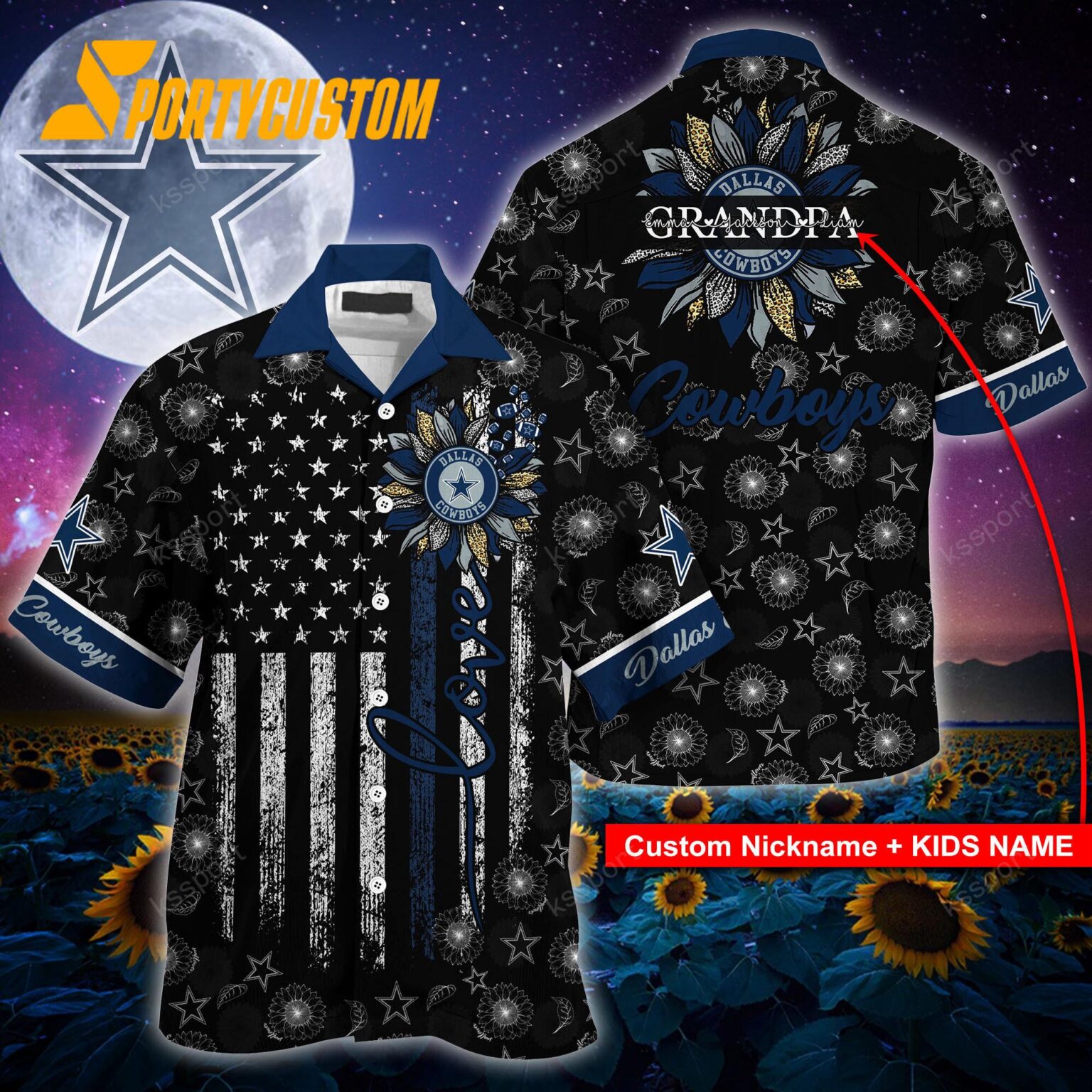 NFL Dallas Cowboys Sunflower For Mother Day Father Day Hawaiian Shirt