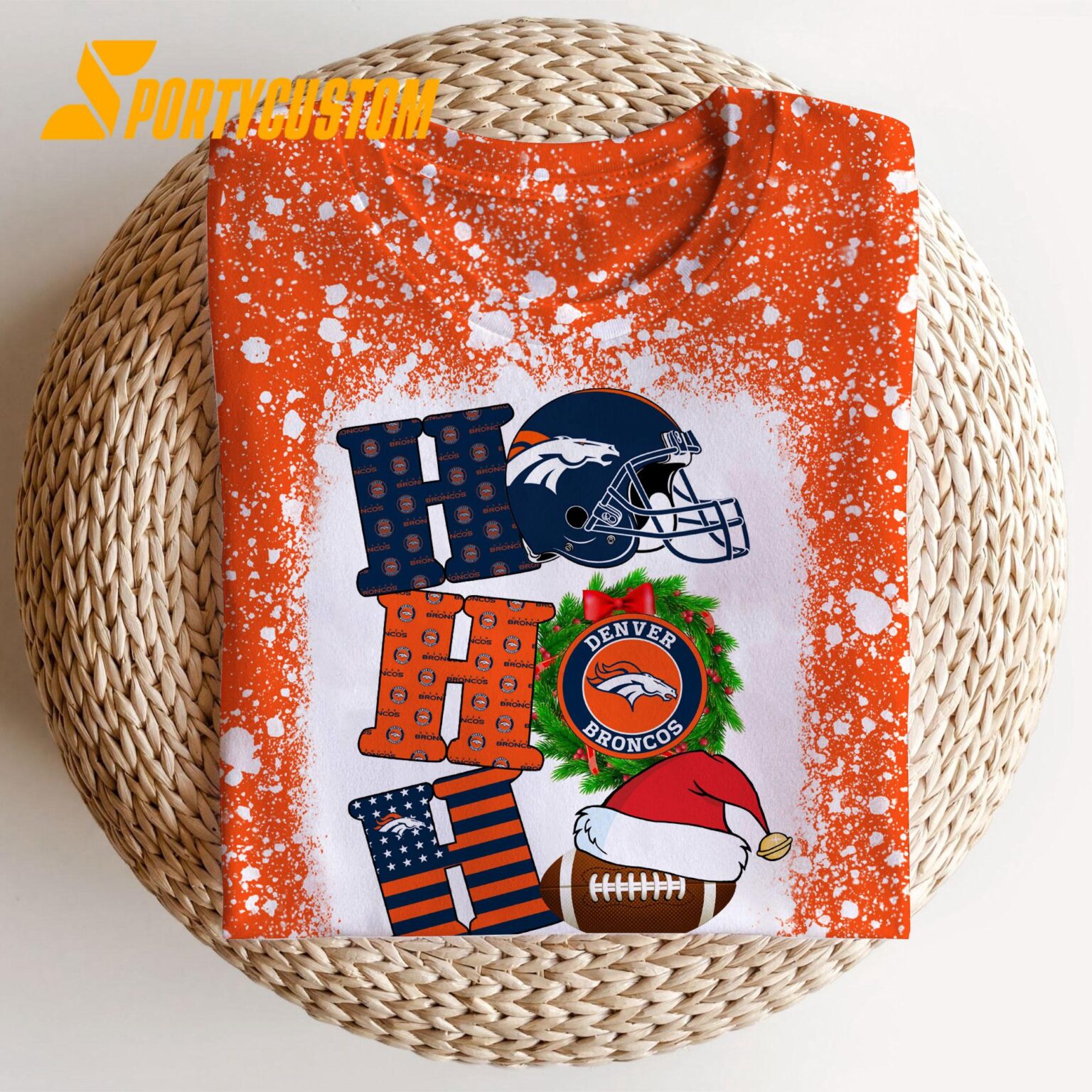 NFL Denver Broncos Football Santa Hats HoHoHo Christmas Unisex TShirt, Hoodie, Sweatshirt