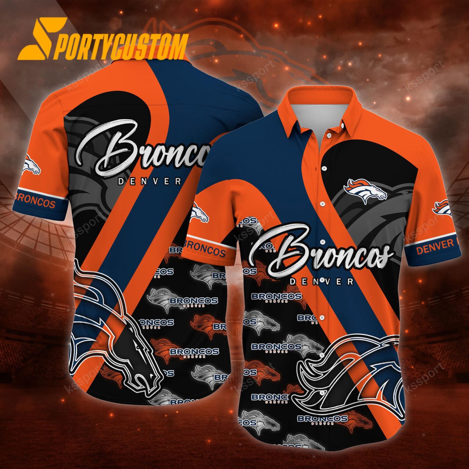 NFL Denver Broncos Logo Football Team Limited New Hawaii Shirt