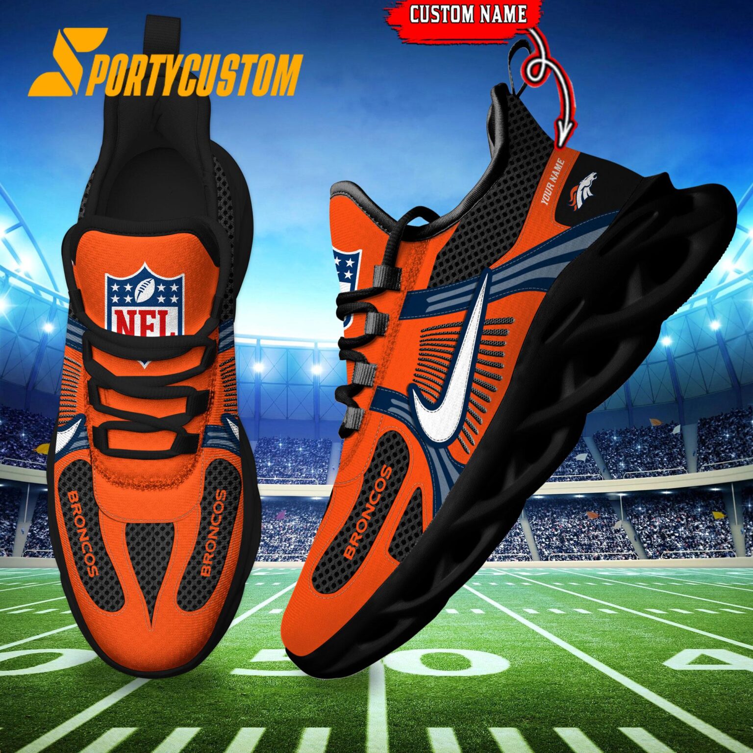 NFL Denver Broncos Logo Football Team New Season Max Soul Shoes
