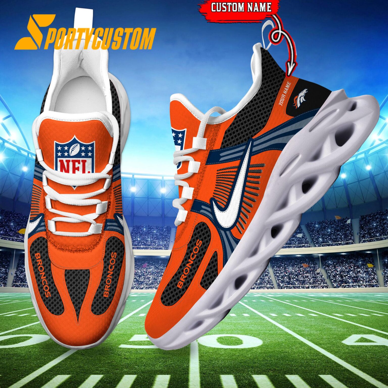 NFL Denver Broncos Logo Football Team New Season Max Soul Shoes