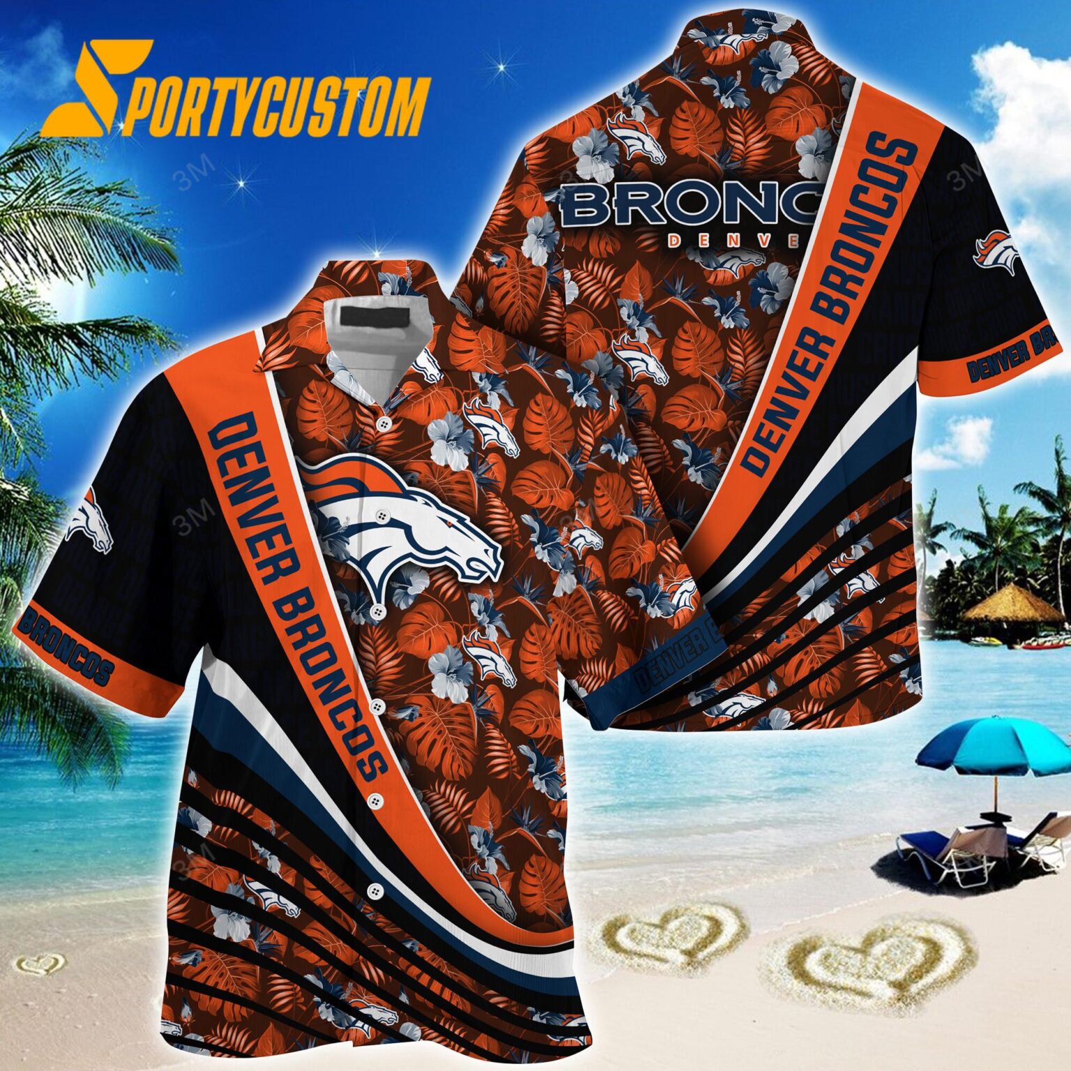 NFL Denver Broncos Summer Hawaii Shirt With Tropical Flower Pattern
