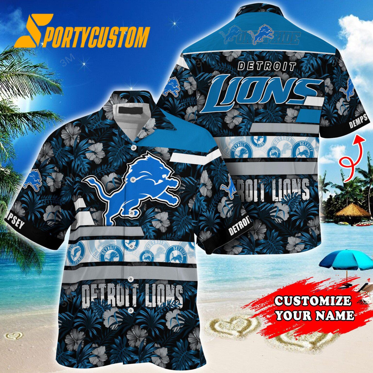 NFL Detroit Lions Flower Summer Limited Hawaiian Shirt
