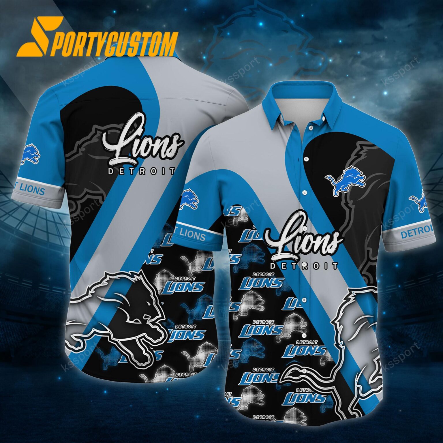 NFL Detroit Lions Logo Football Team Limited New Hawaii Shirt