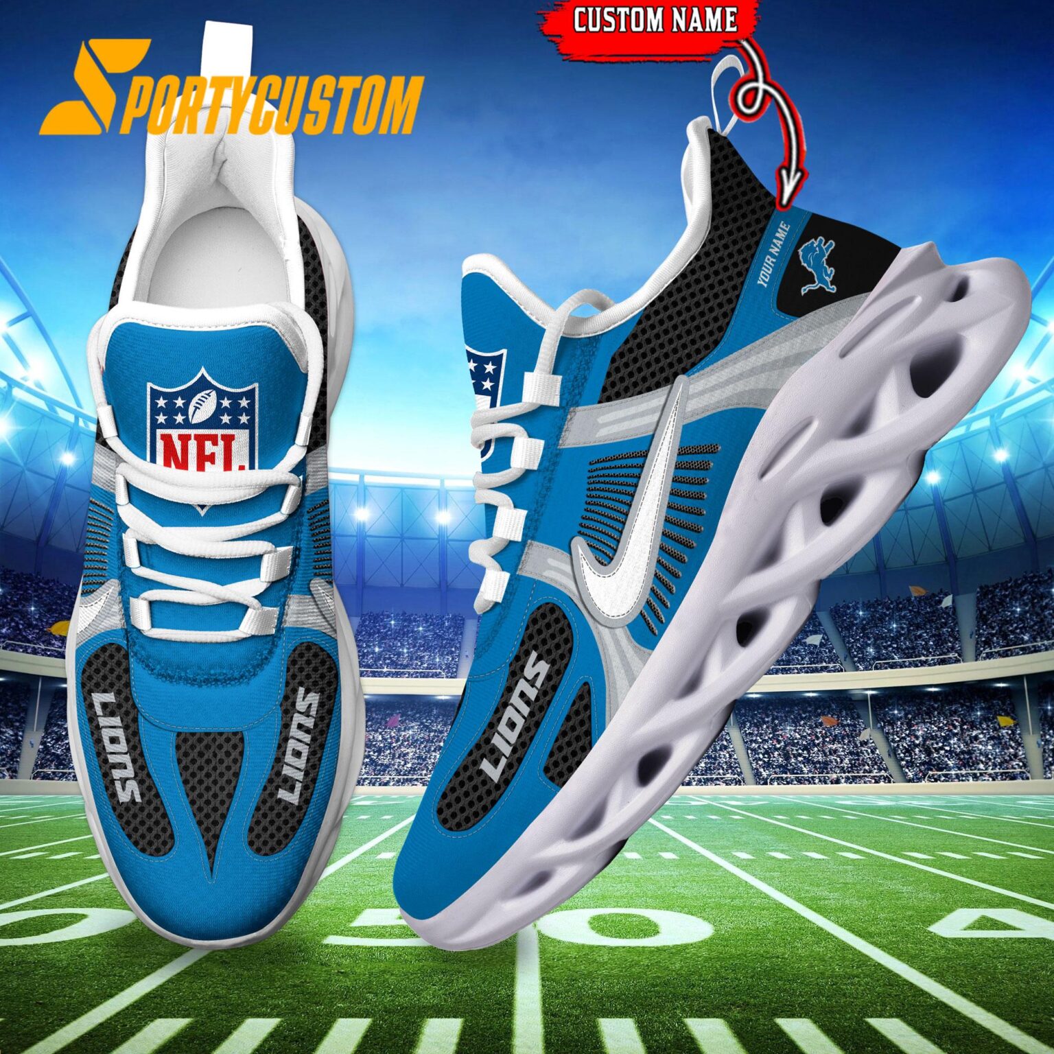 NFL Detroit Lions Logo Football Team New Season Max Soul Shoes