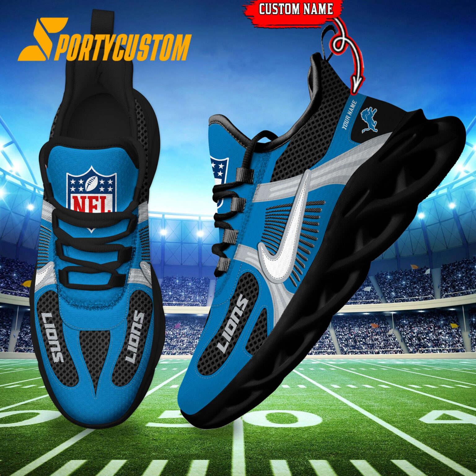 NFL Detroit Lions Logo Football Team New Season Max Soul Shoes