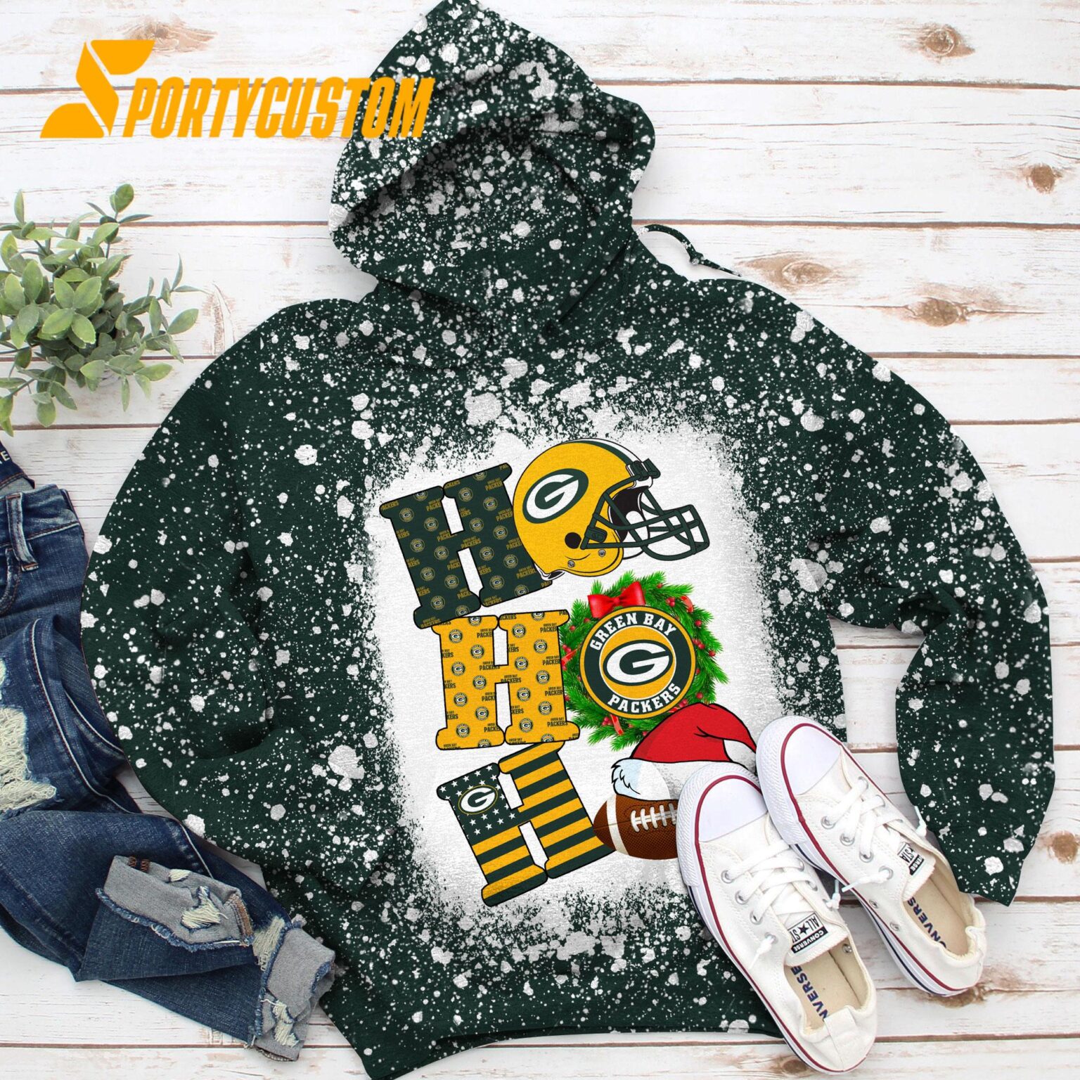 NFL Green Bay Packers Football Santa Hats HoHoHo Christmas Unisex TShirt, Hoodie, Sweatshirt