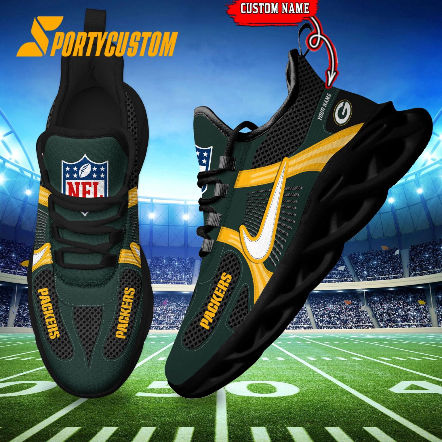NFL Green Bay Packers Logo Football Team New Season Max Soul Shoes