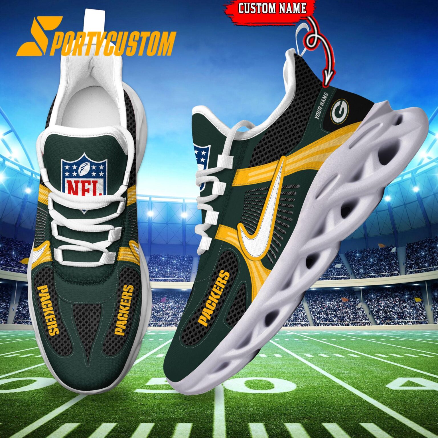 NFL Green Bay Packers Logo Football Team New Season Max Soul Shoes
