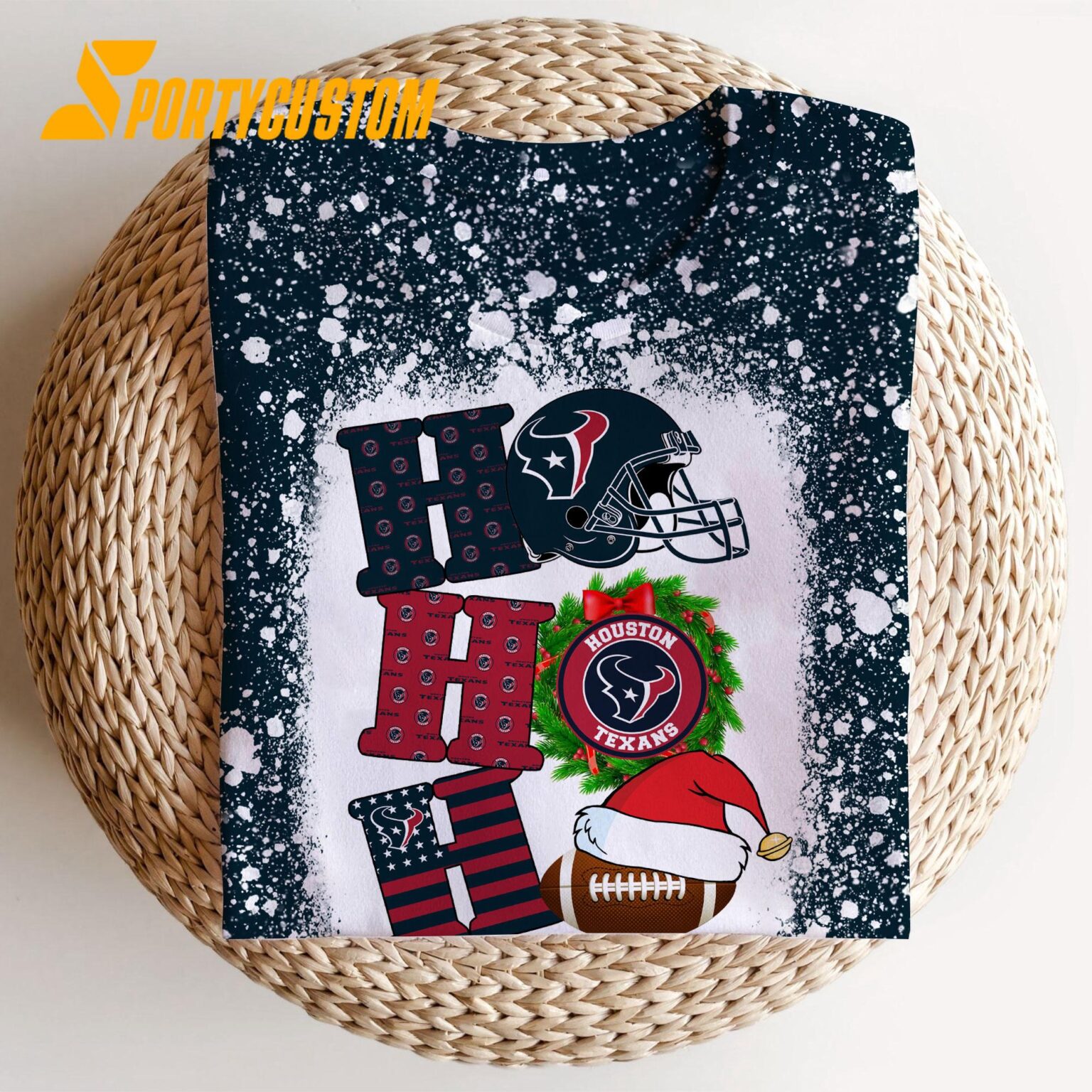 NFL Houston Texans Football Santa Hats HoHoHo Christmas Unisex TShirt, Hoodie, Sweatshirt