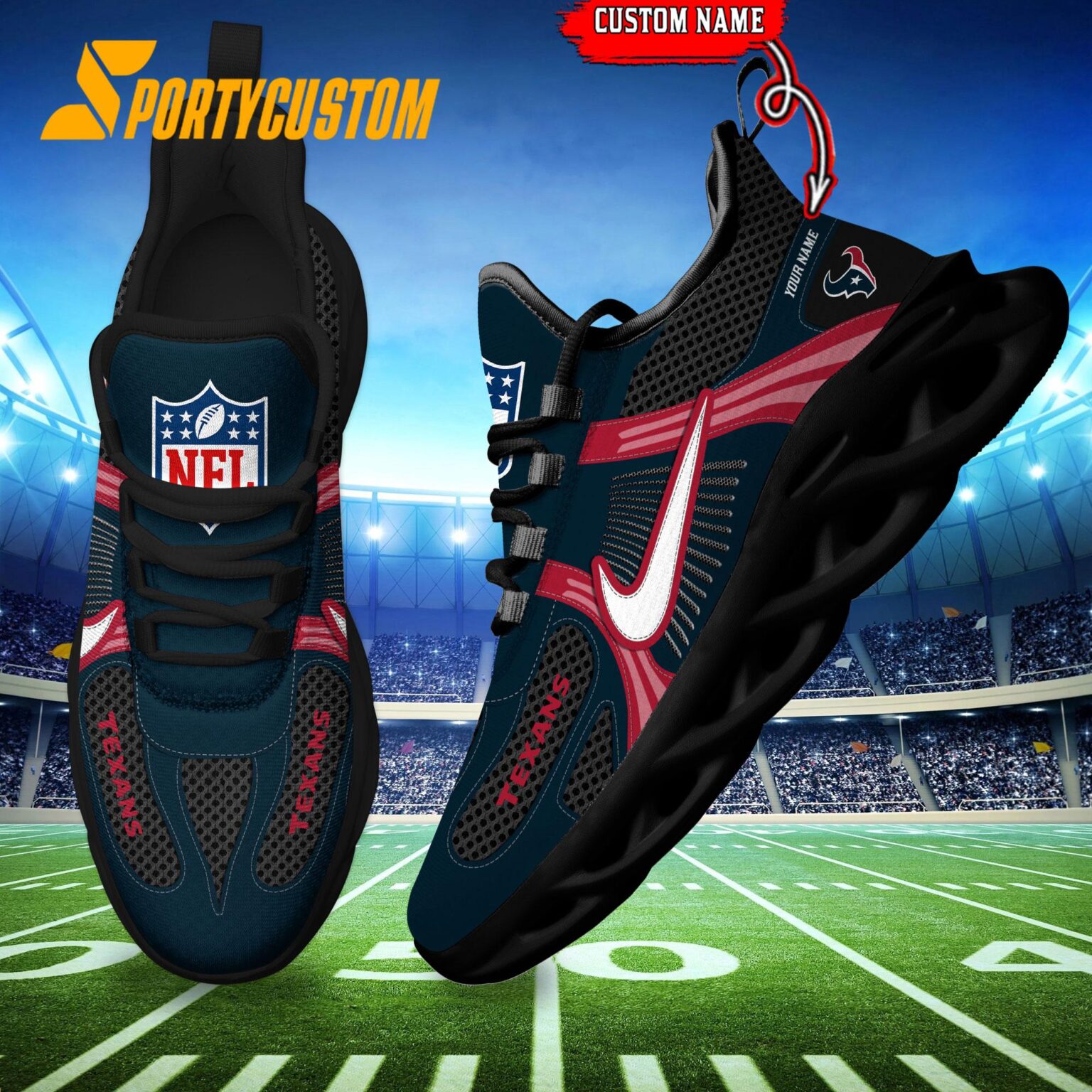 NFL Houston Texans Logo Football Team New Season Max Soul Shoes