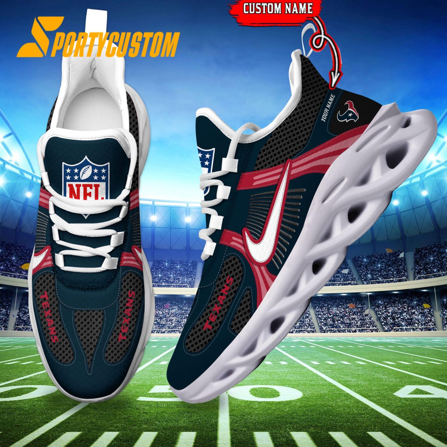 NFL Houston Texans Logo Football Team New Season Max Soul Shoes