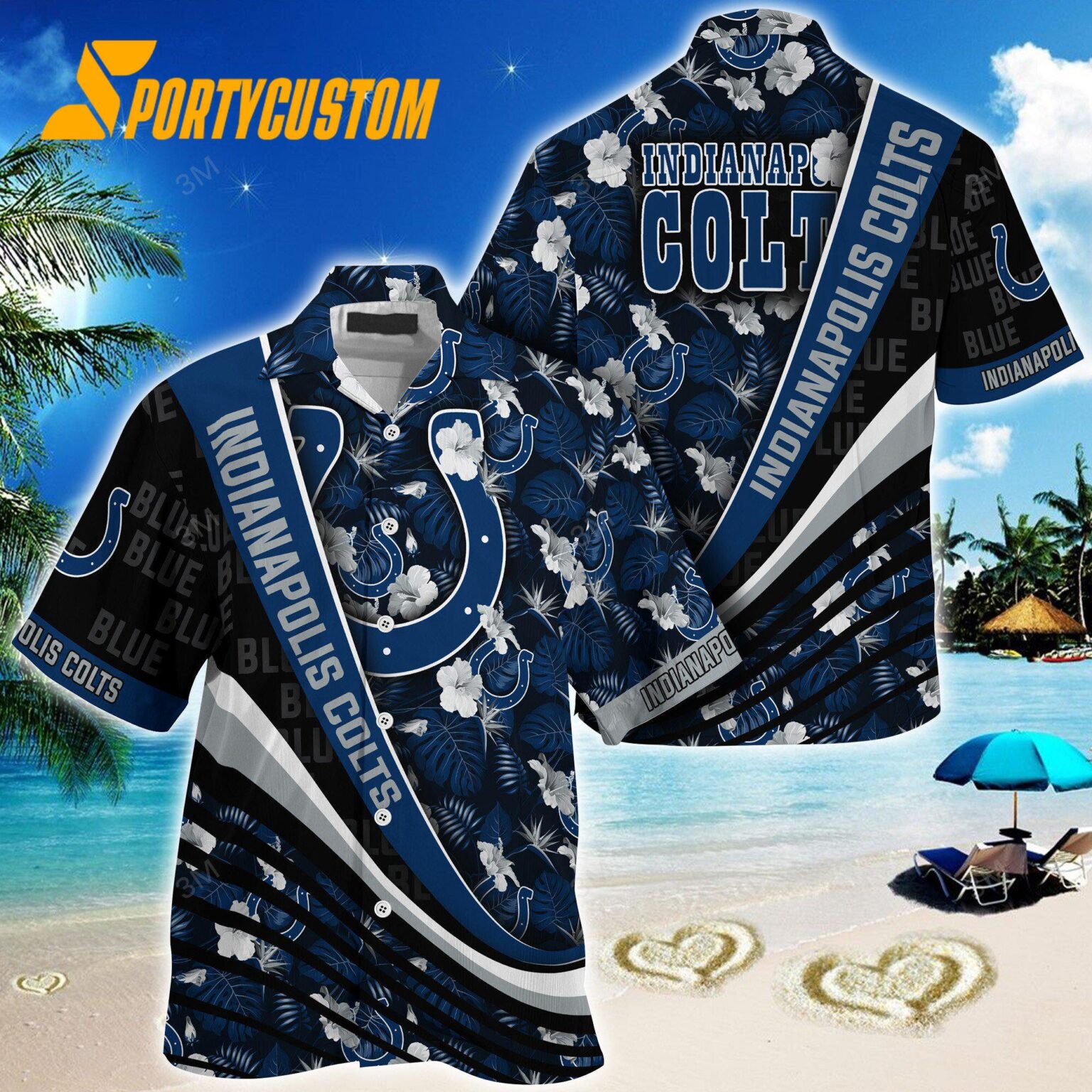 NFL Indianapolis Colts Summer Hawaii Shirt With Tropical Flower Pattern