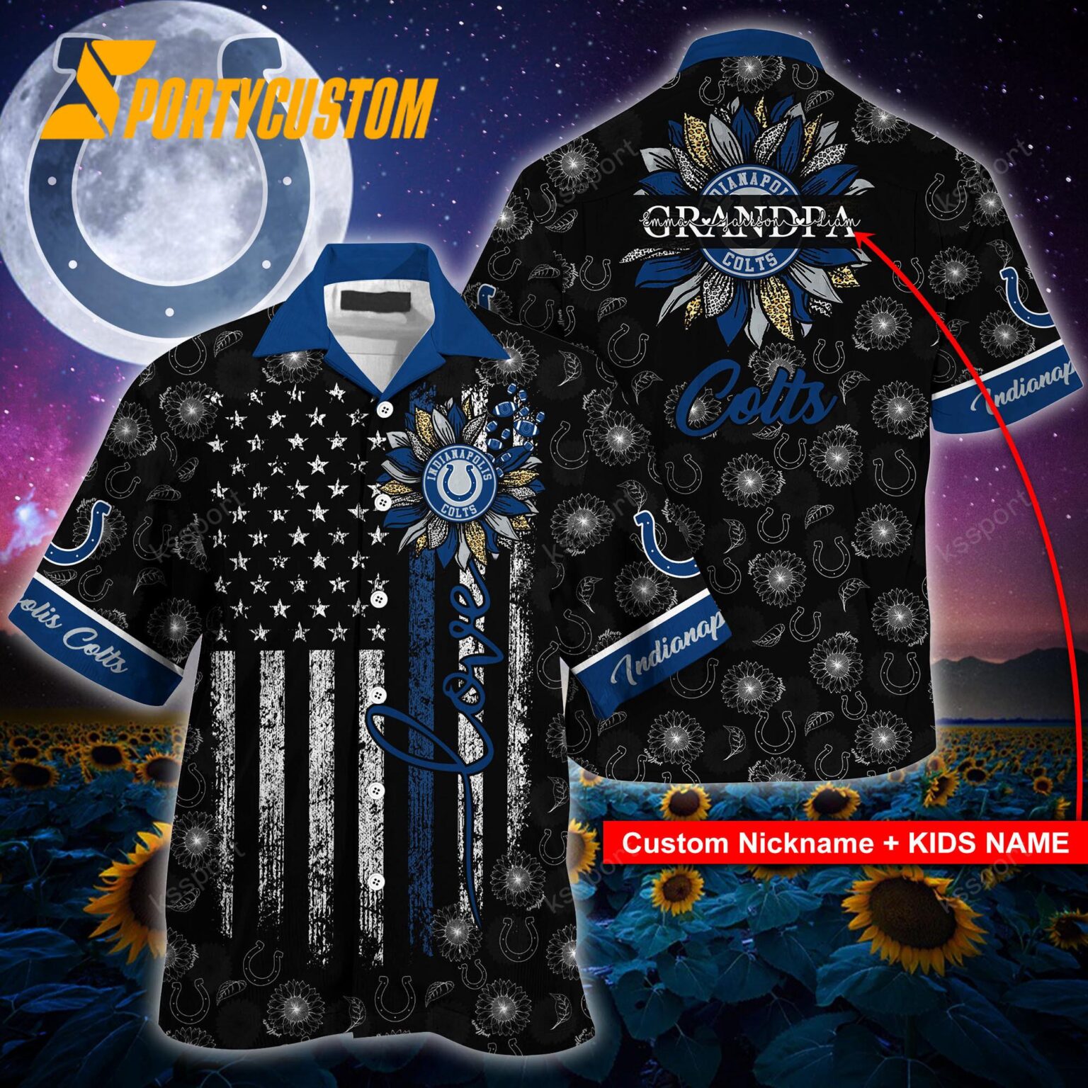 NFL Indianapolis Colts Sunflower For Mother Day Father Day Hawaiian Shirt