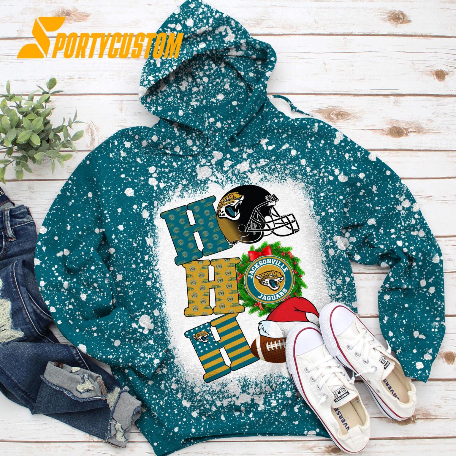 NFL Jacksonville Jaguars Football Santa Hats HoHoHo Christmas Unisex TShirt, Hoodie, Sweatshirt