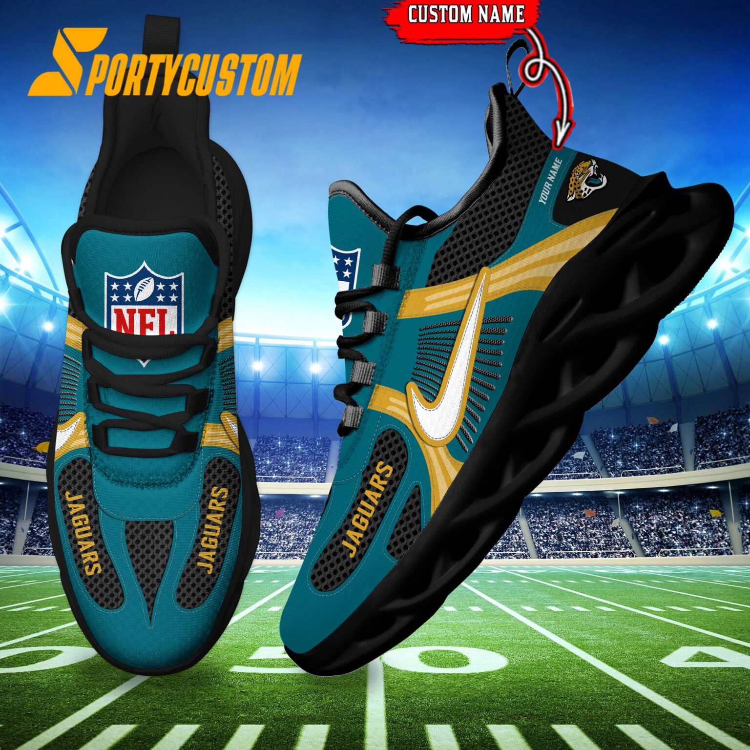 NFL Jacksonville Jaguars Logo Football Team New Season Max Soul Shoes